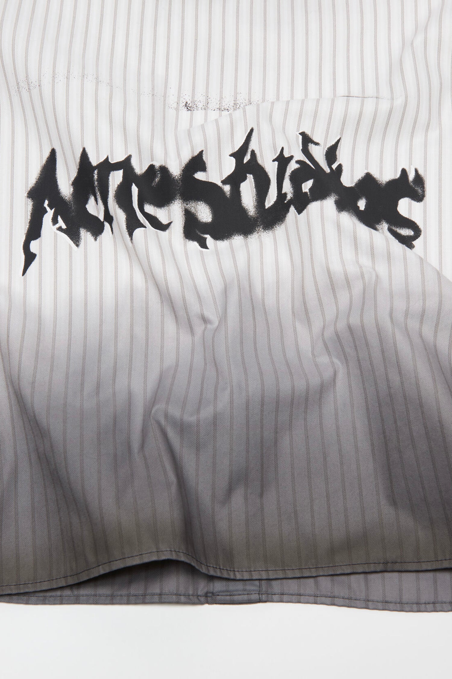 ACNE STUDIOS DIP-DYED BUTTON-UP SHIRT IN WHITE/BROWN, SS26
