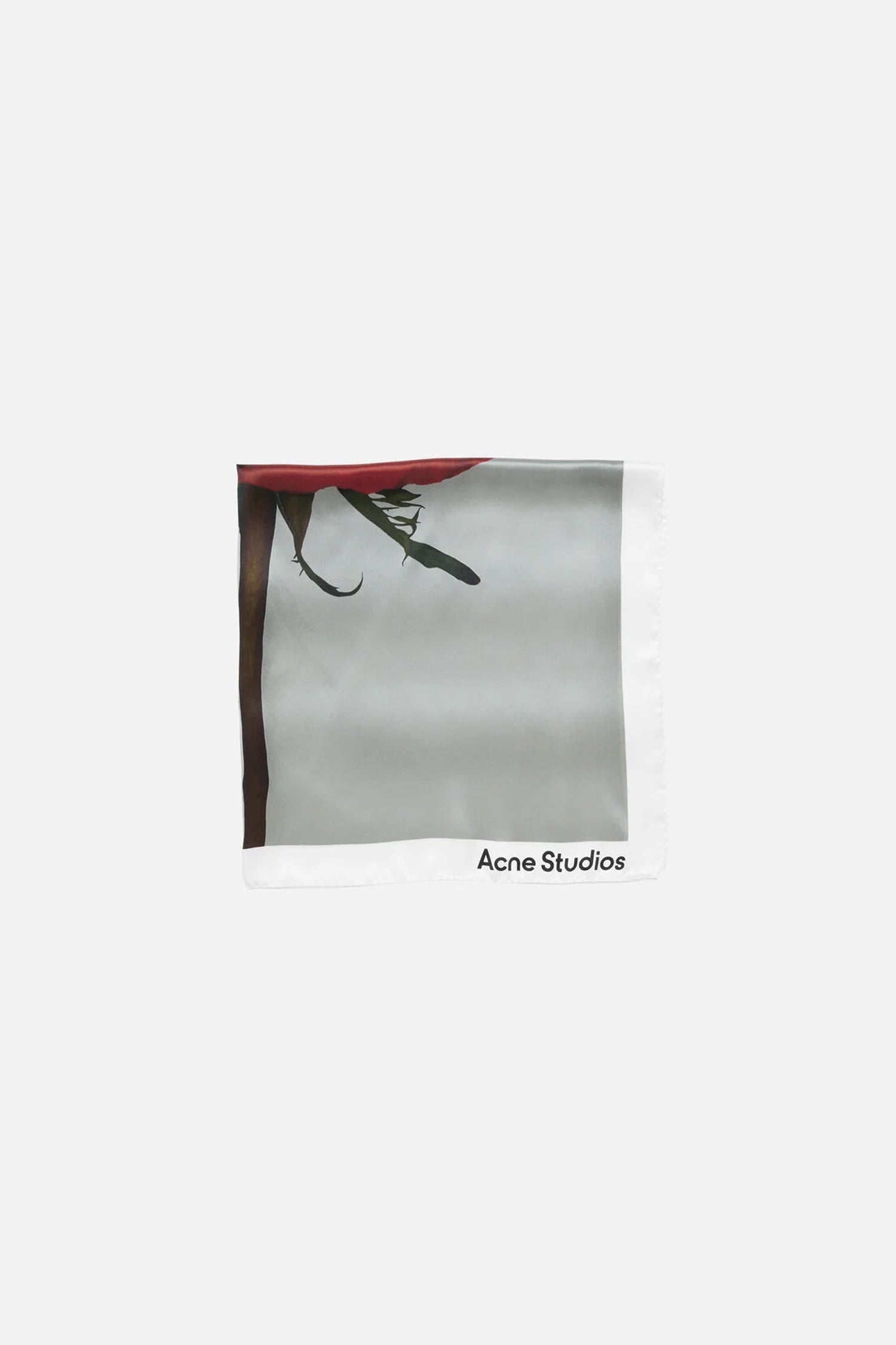 ACNE STUDIOS SQUARE SILK SCARF IN WHITE, SS26