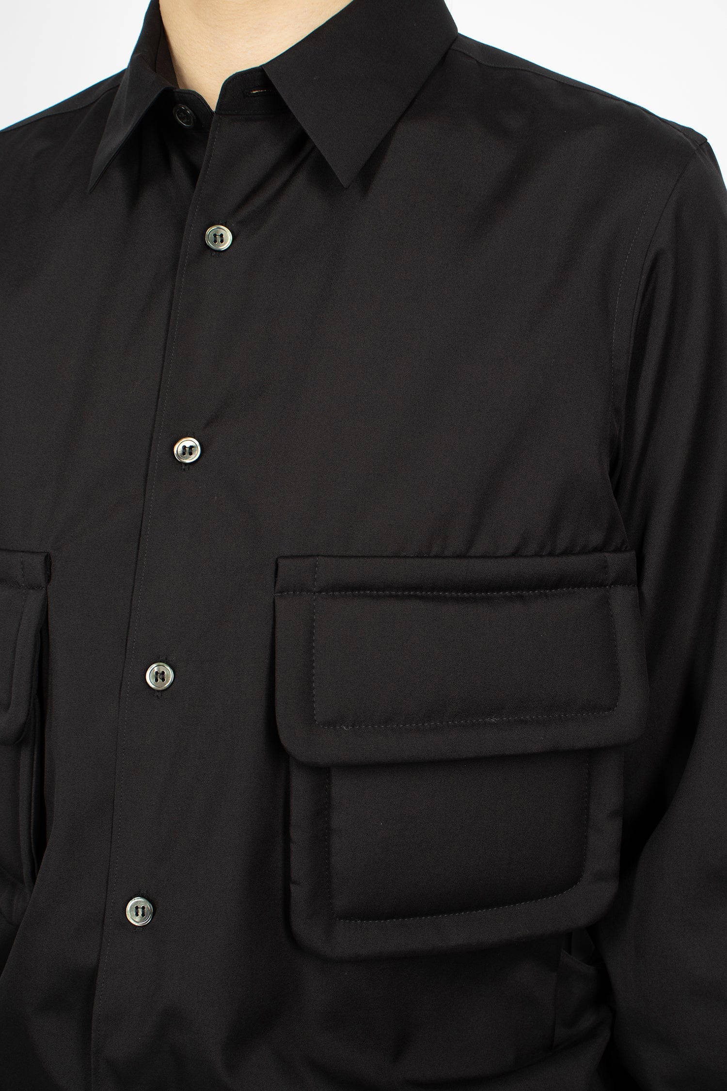 DOUBLE POCKET SHIRT IN BLACK, FW25
