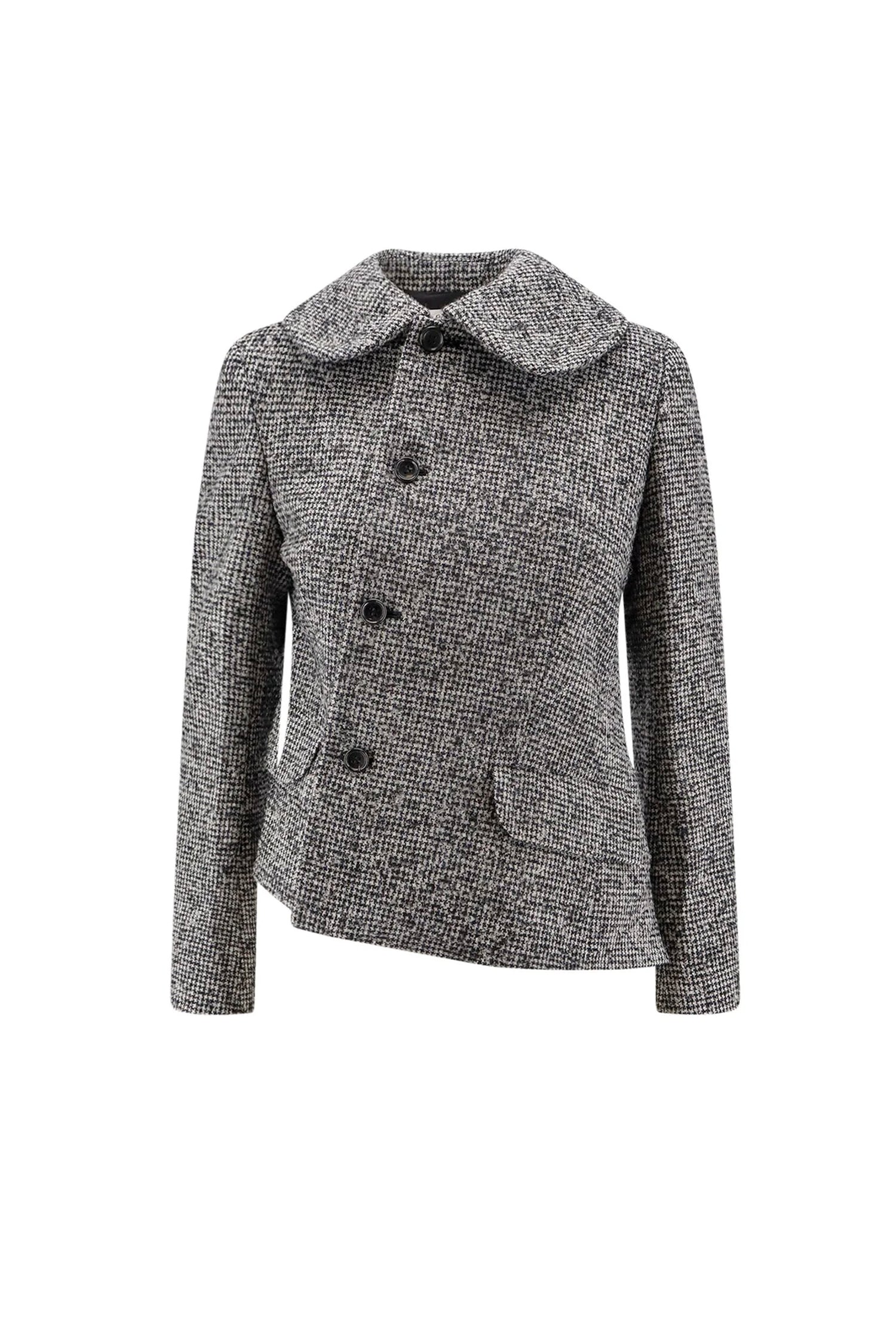 ASYMMETRIC HOUNDSTOOTH JACKET, FW25