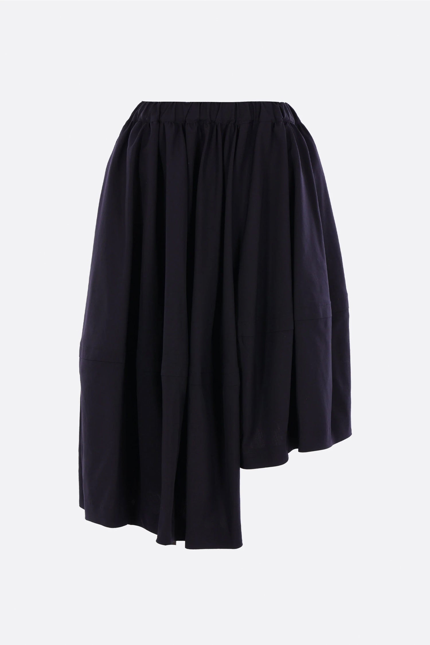 ASYMMETRIC WOOL SKORT IN NAVY, FW25