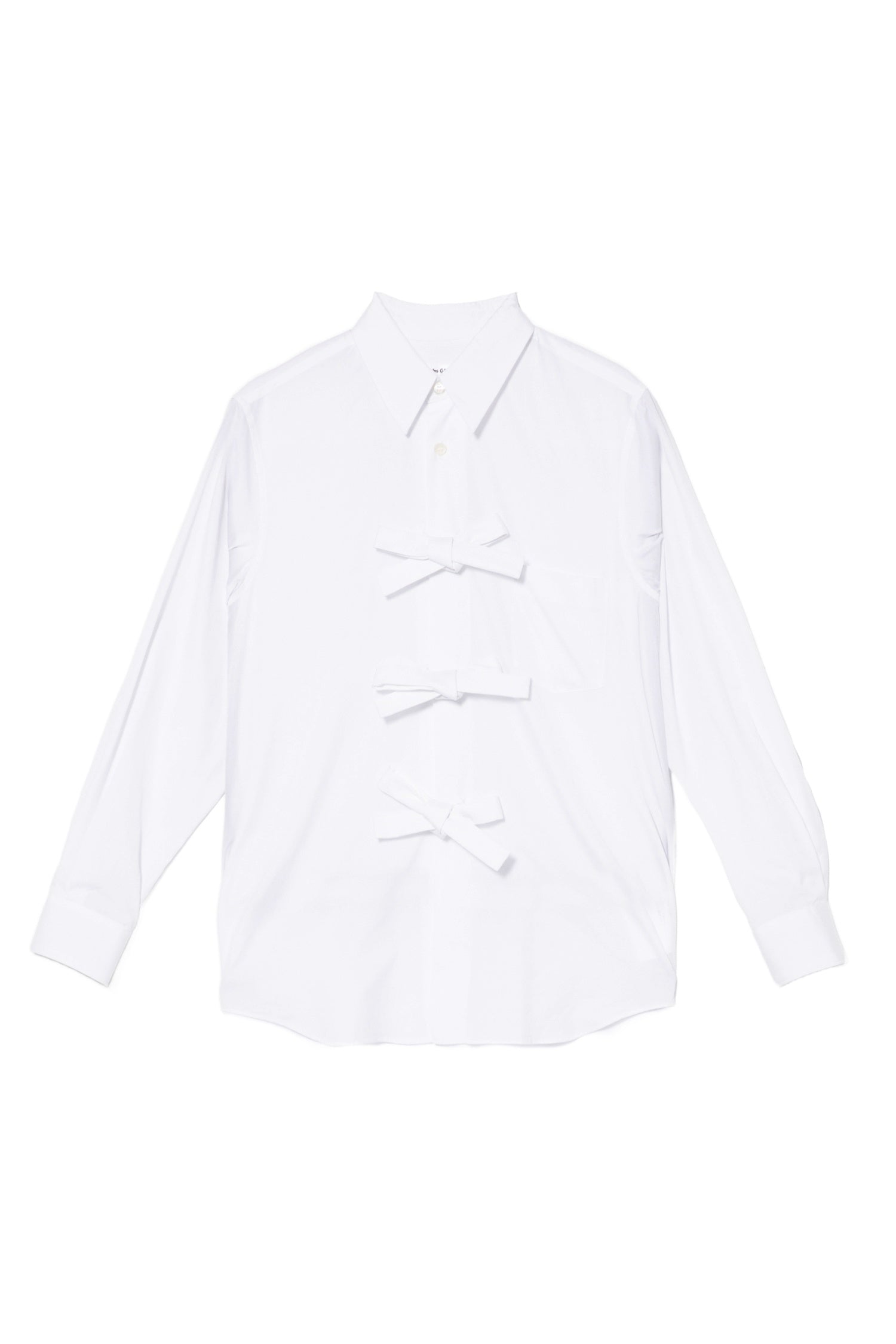 THREE BOW SHIRT IN WHITE, SS26