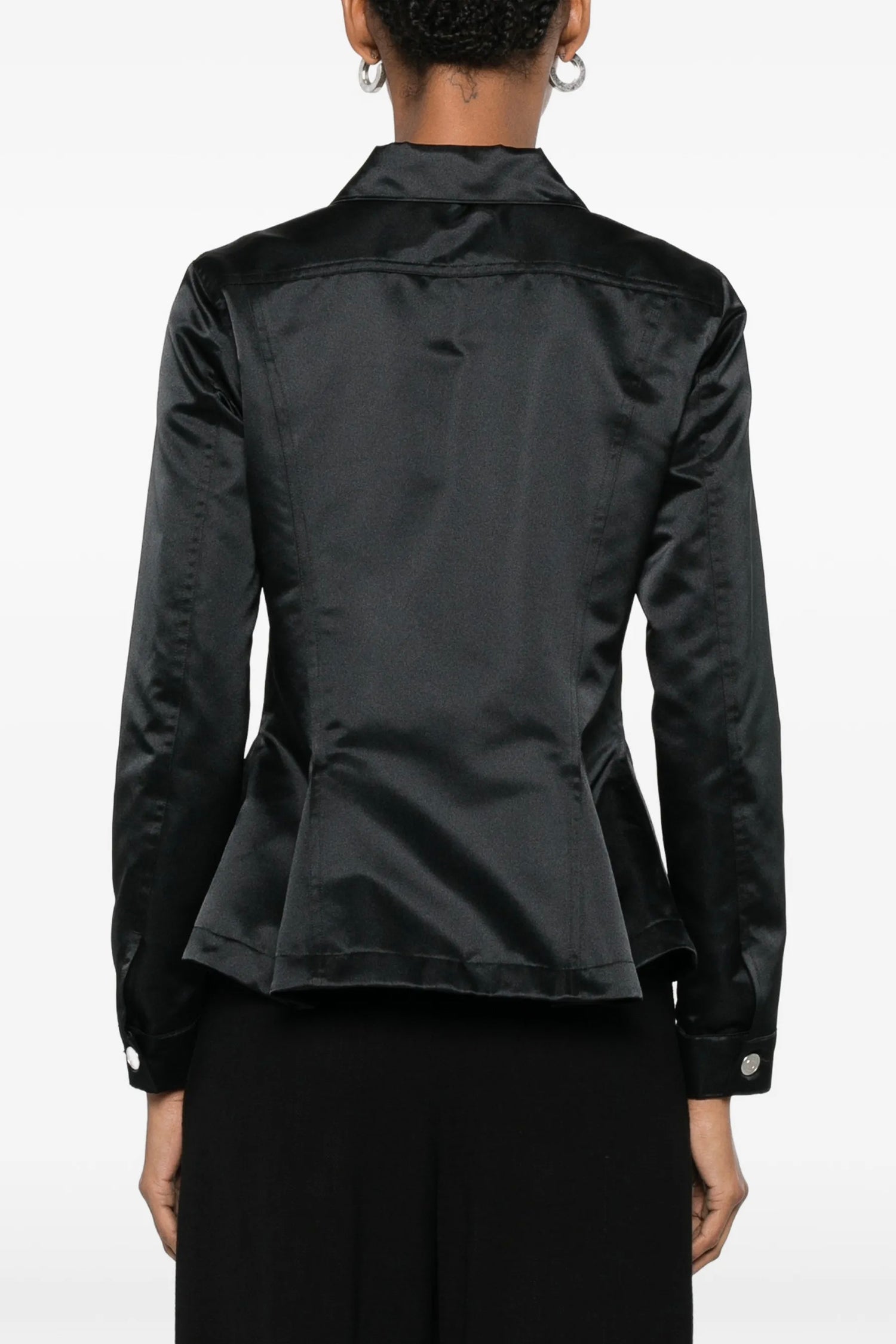 PEPLUM BUTTON JACKET IN BLACK, SS26