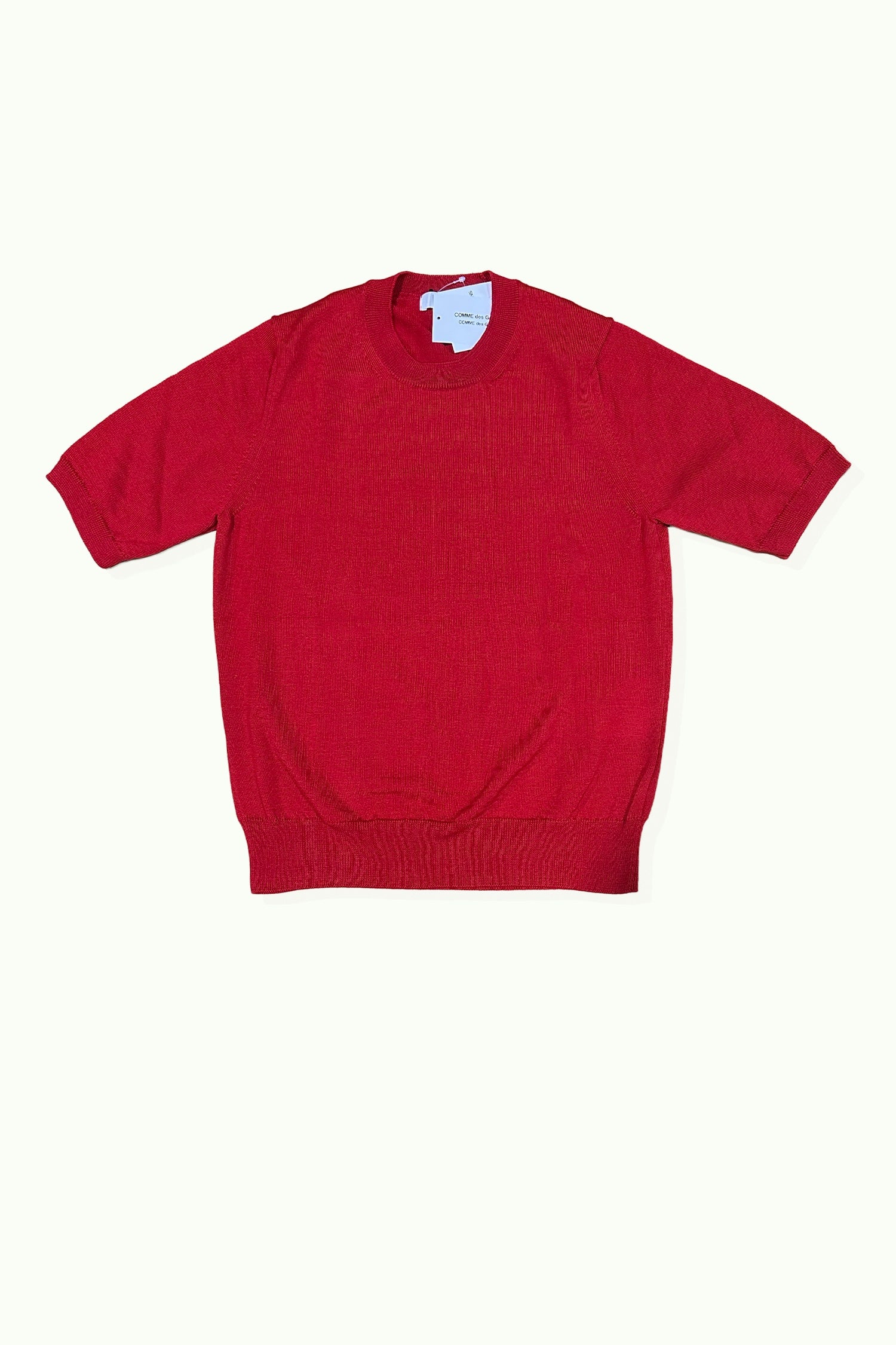 S/S KNIT PULLOVER IN RED, SS26