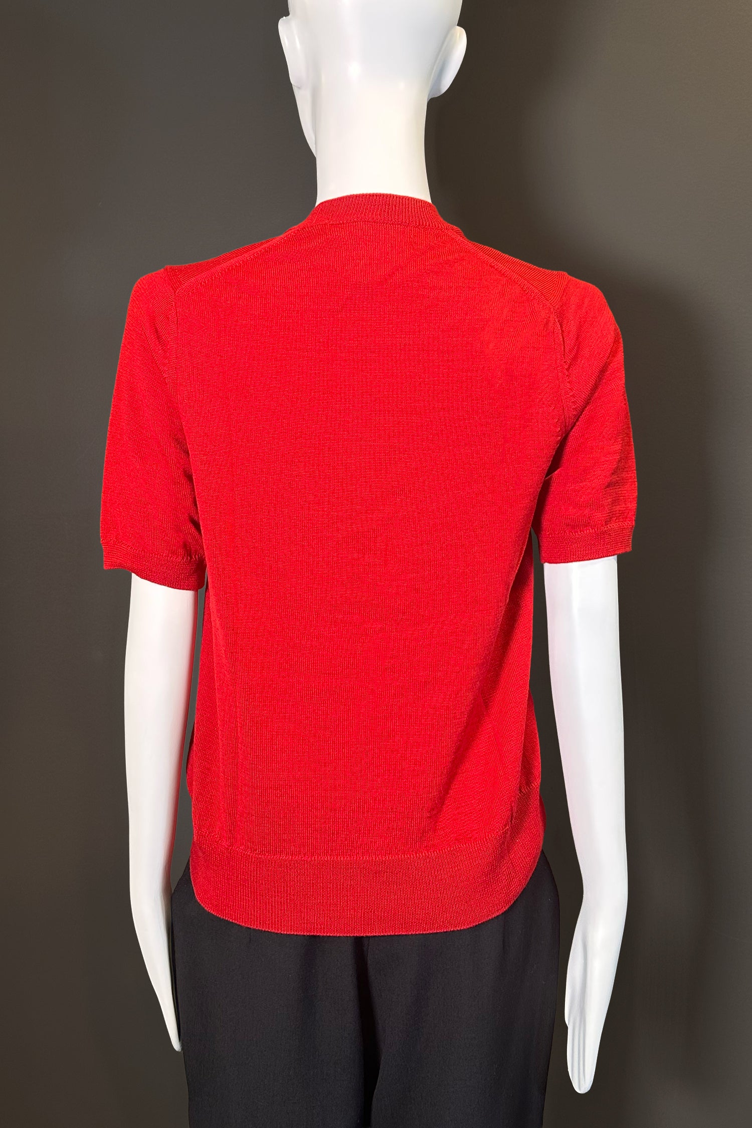 S/S KNIT PULLOVER IN RED, SS26
