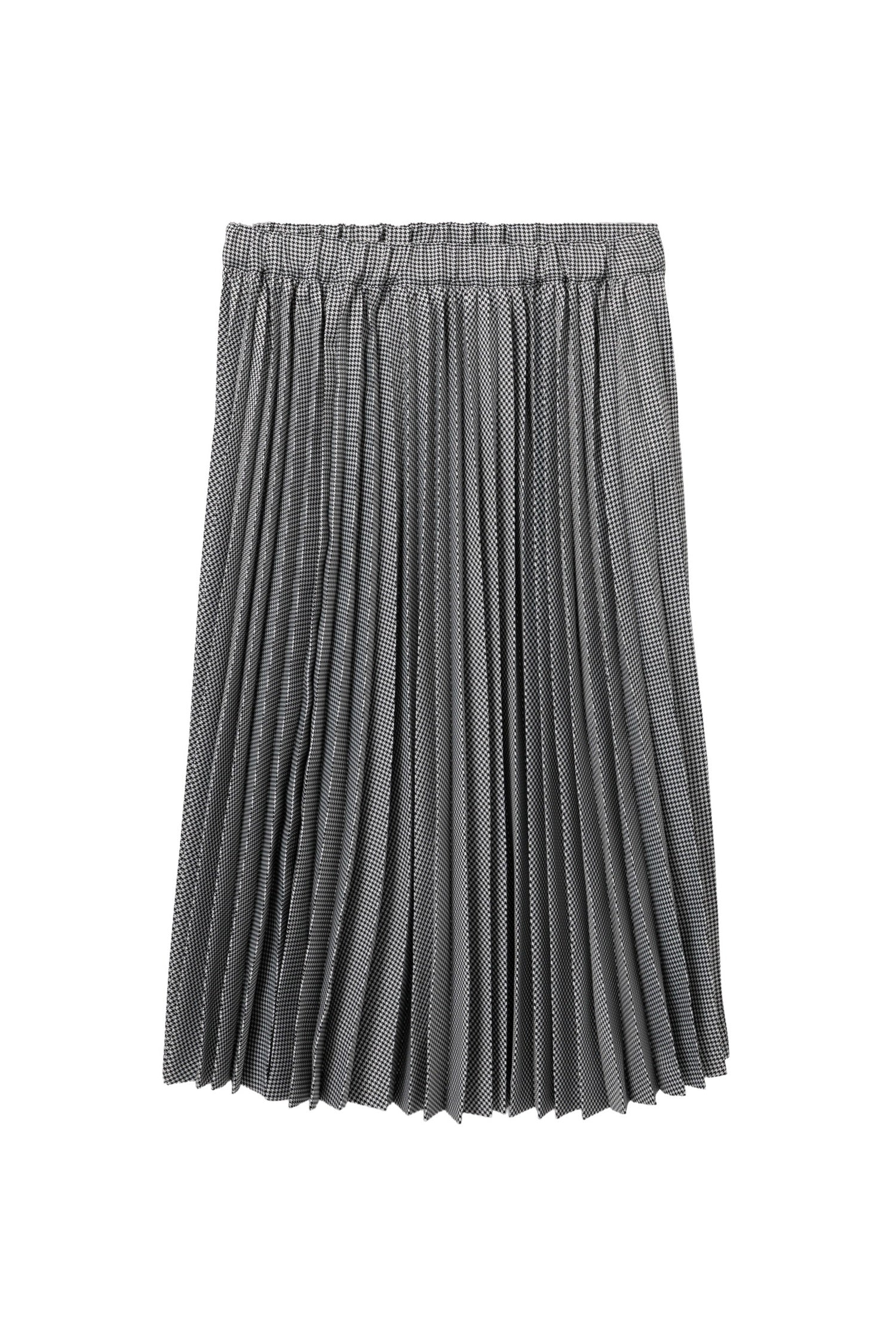PLEATED MIDI SKIRT IN BLK/WHITE, SS26