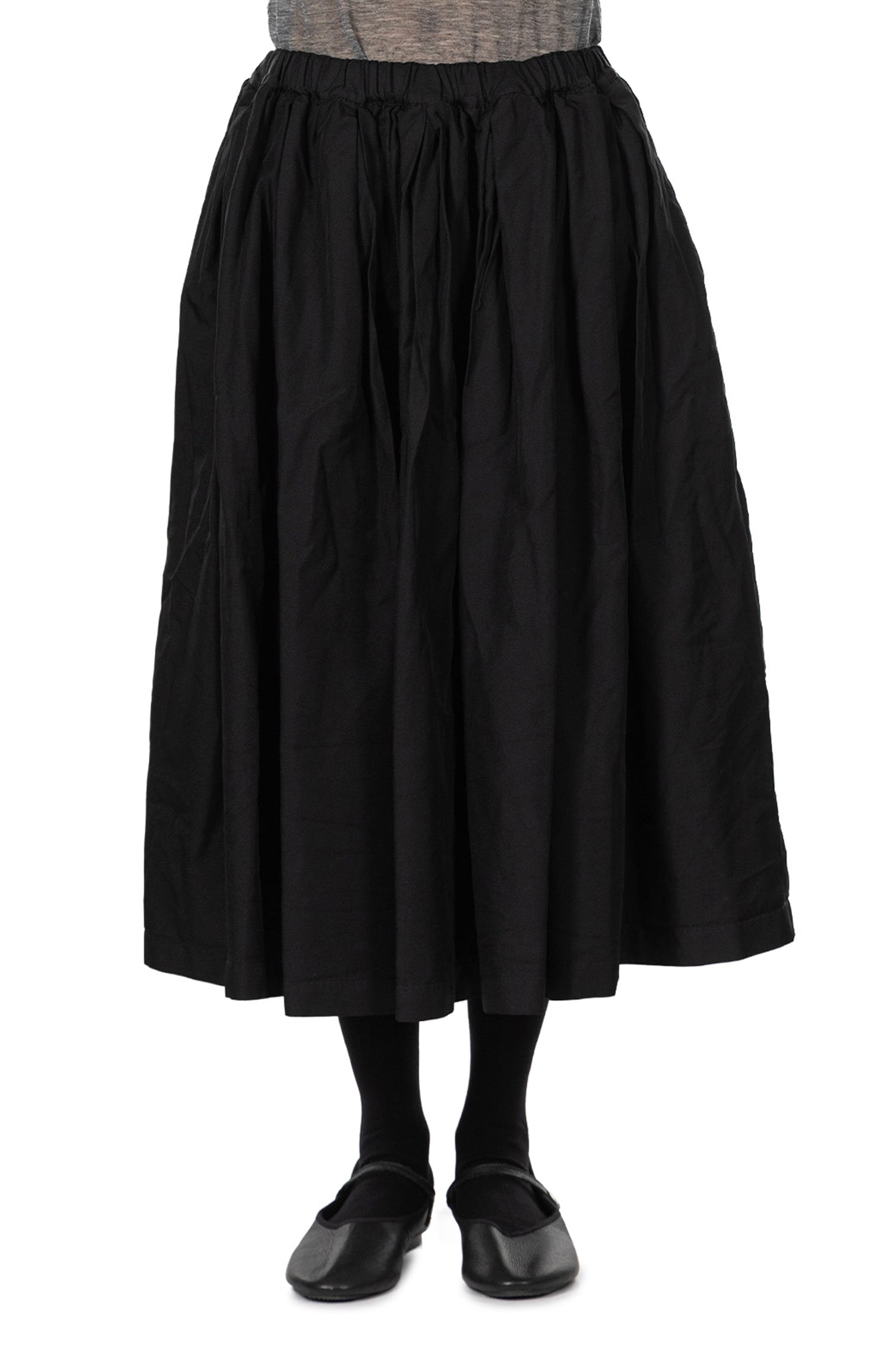 GATHERED SKIRT IN BLACK, SS26