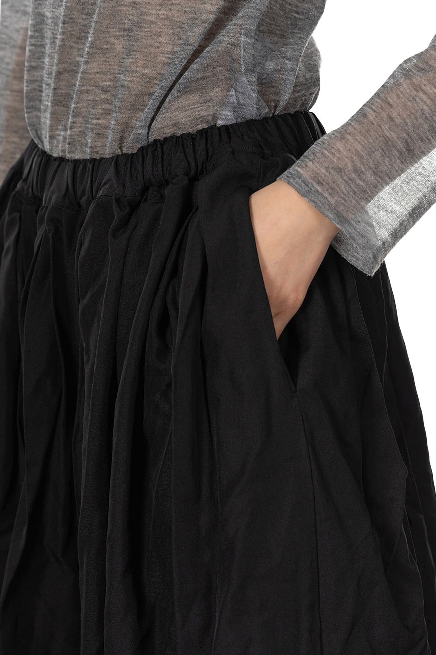 GATHERED SKIRT IN BLACK, SS26