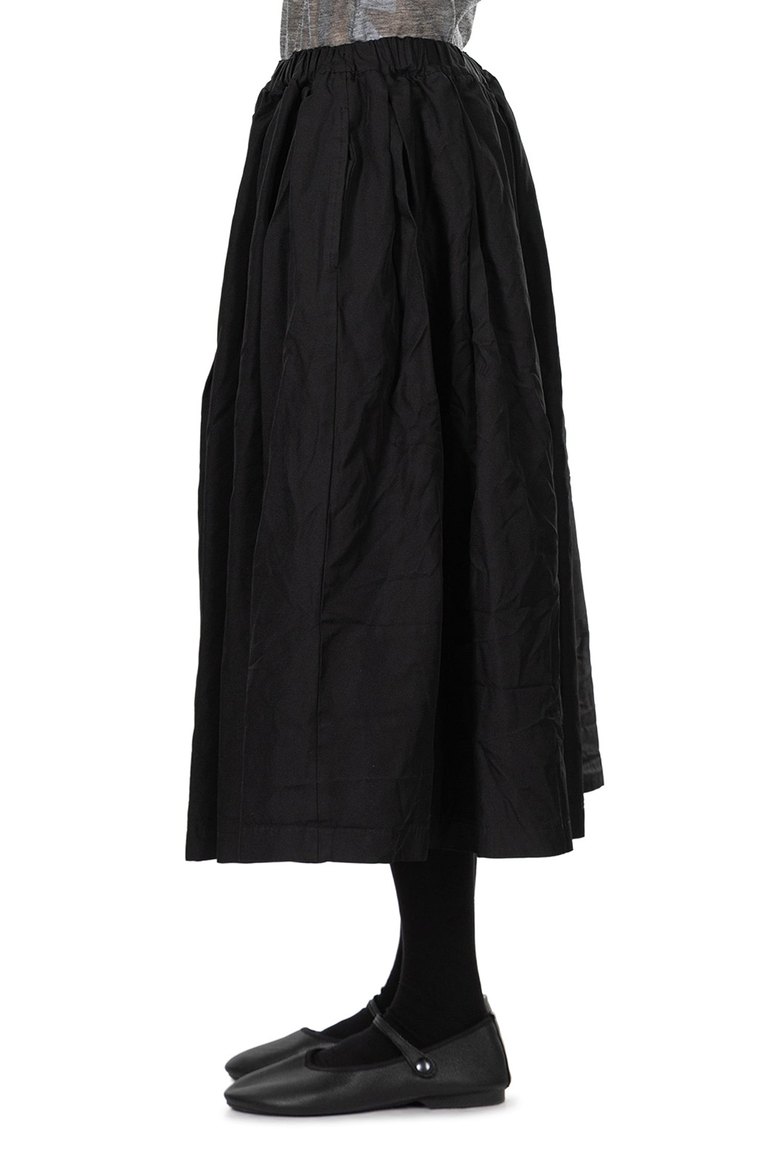 GATHERED SKIRT IN BLACK, SS26