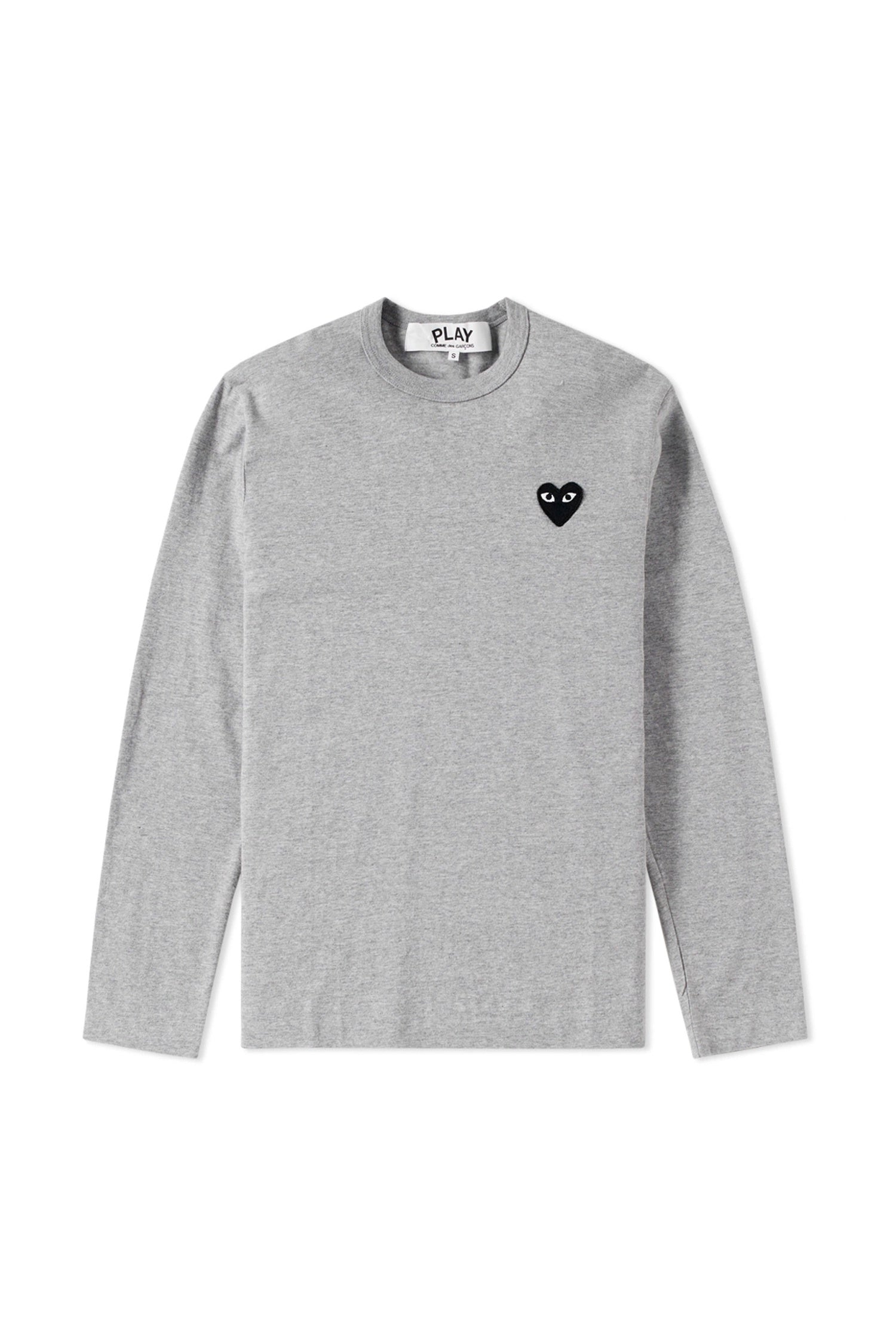 GREY L/S T-SHIRT WITH BLACK HEART, SS25