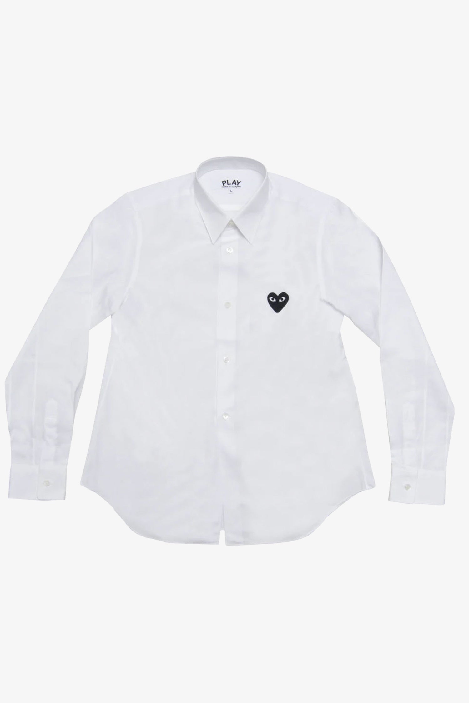 UNISEX SHIRT W EMB. BLACK HEART IN WHITE, SS26