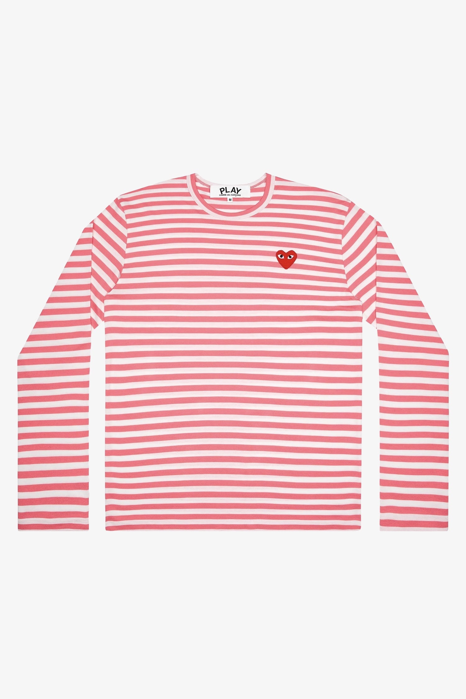 UNISEX STRIPED T-SHIRT W EMB. RED HEART IN PINK, SS26