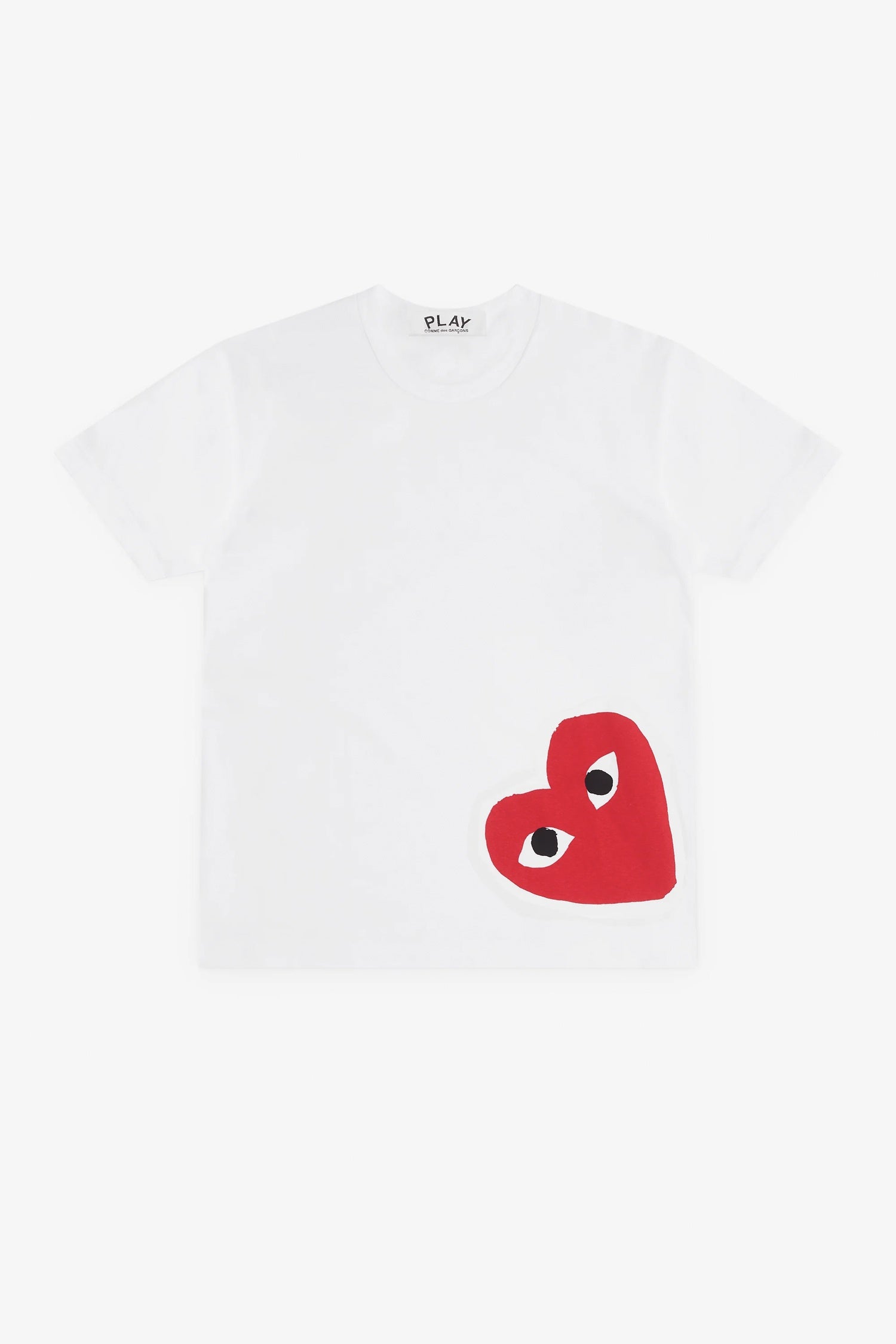 UNISEX T-SHIRT W CORNER RED HEART IN WHITE, SS26