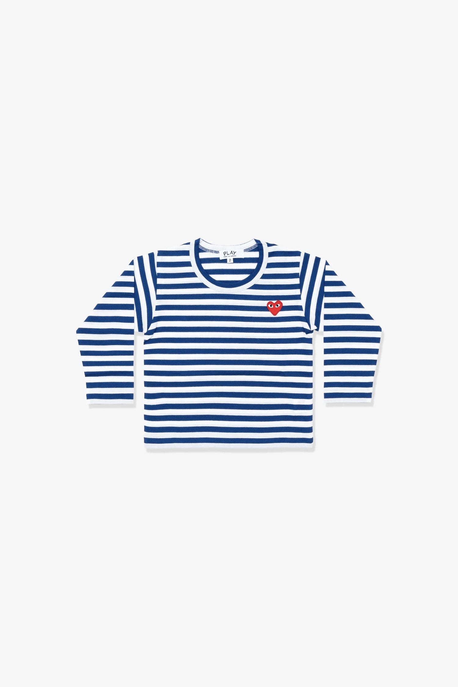 KIDS STRIPED T-SHIRT W EMB. RED HEART IN BLUE, SS26