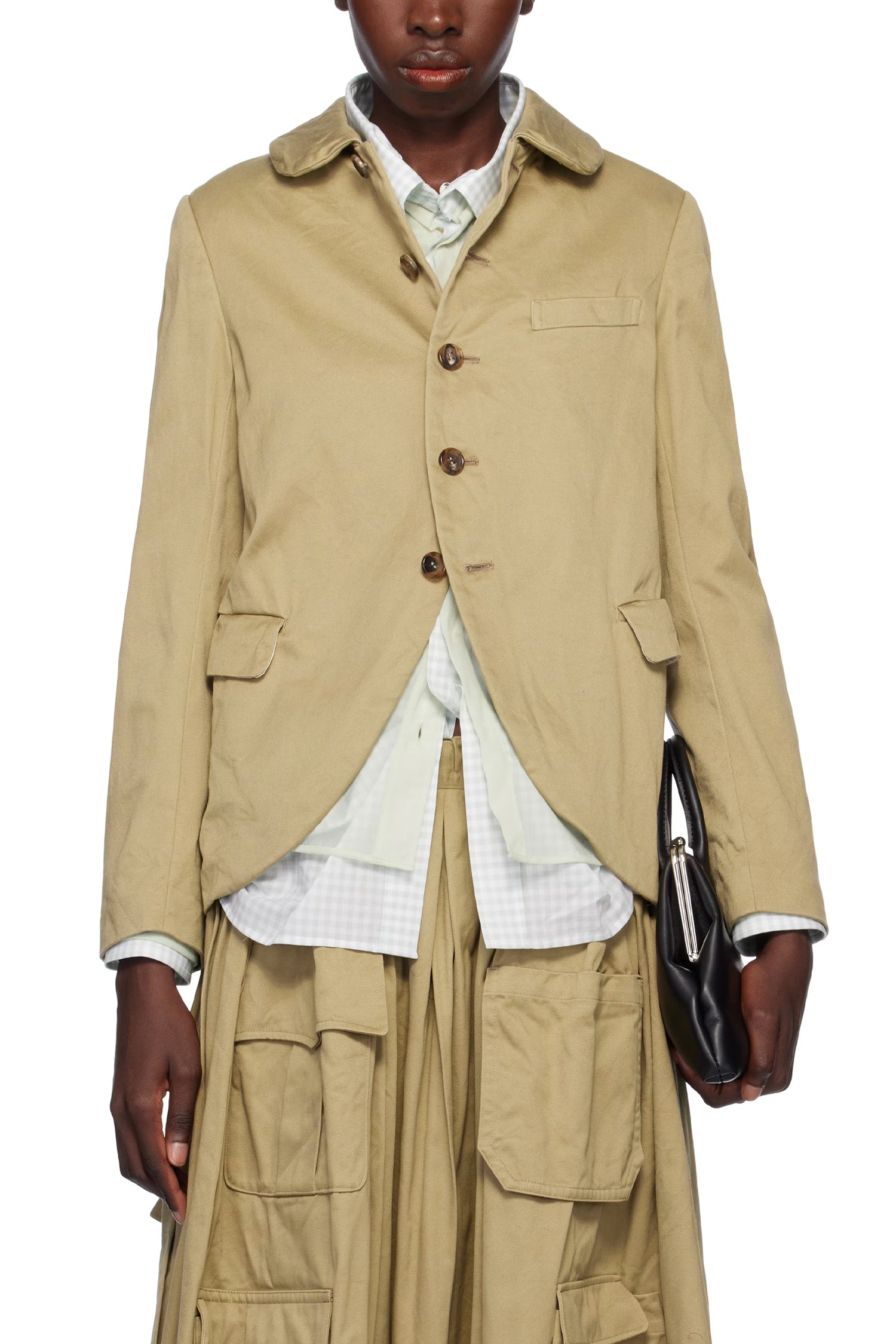 COTTON TWILL BLAZER IN BEIGE, SS25