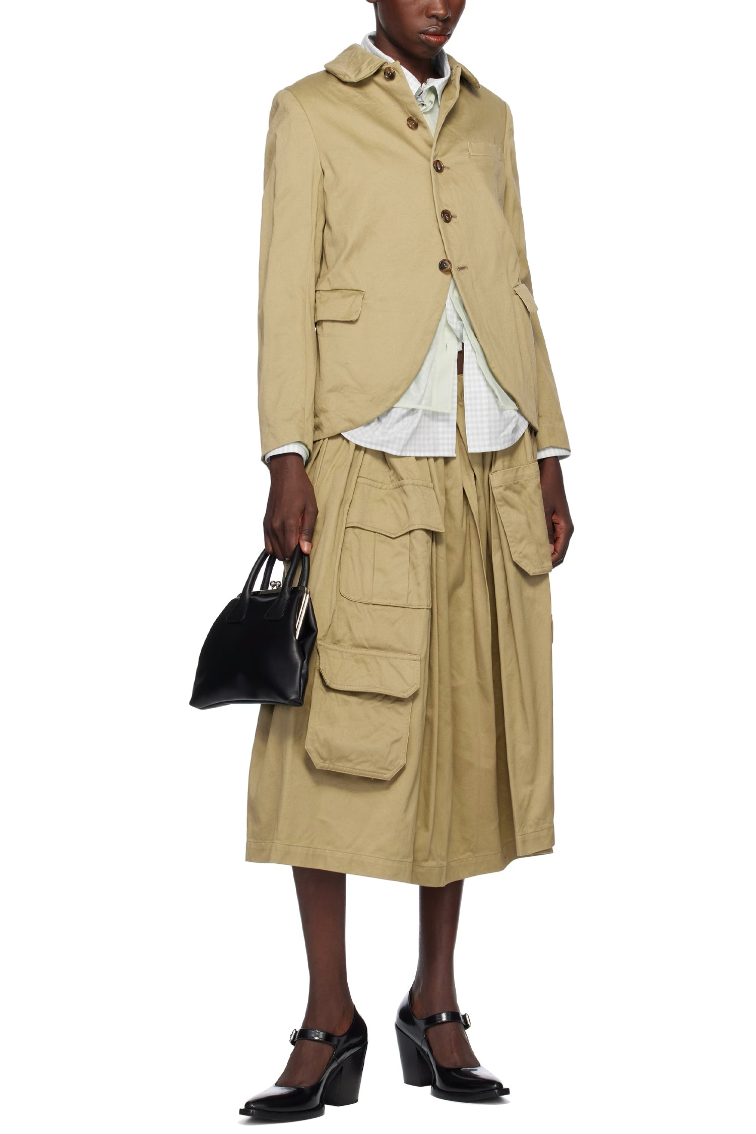 COTTON TWILL BLAZER IN BEIGE, SS25