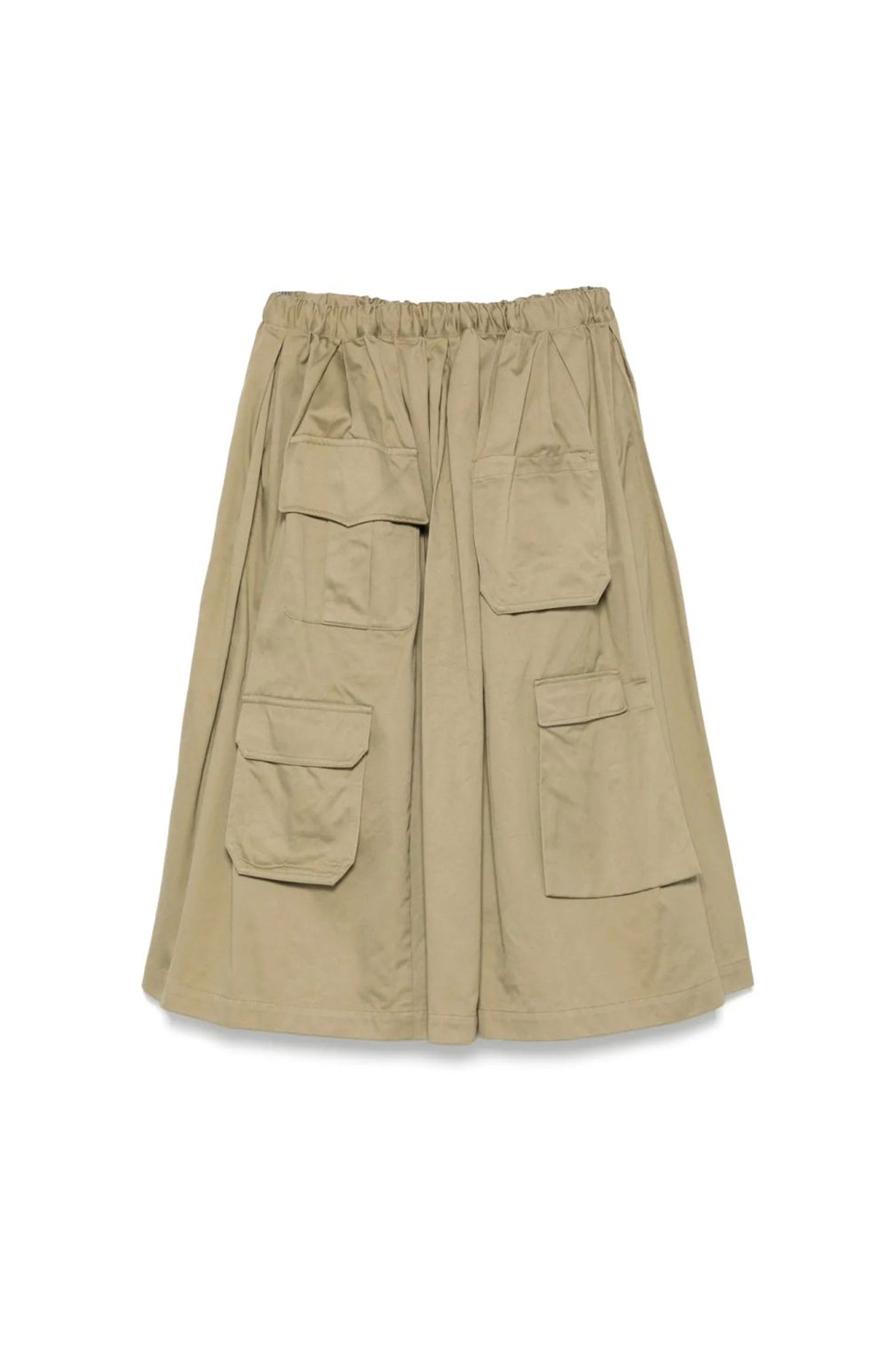 COTTON TWILL POCKET SKIRT IN BEIGE, SS25