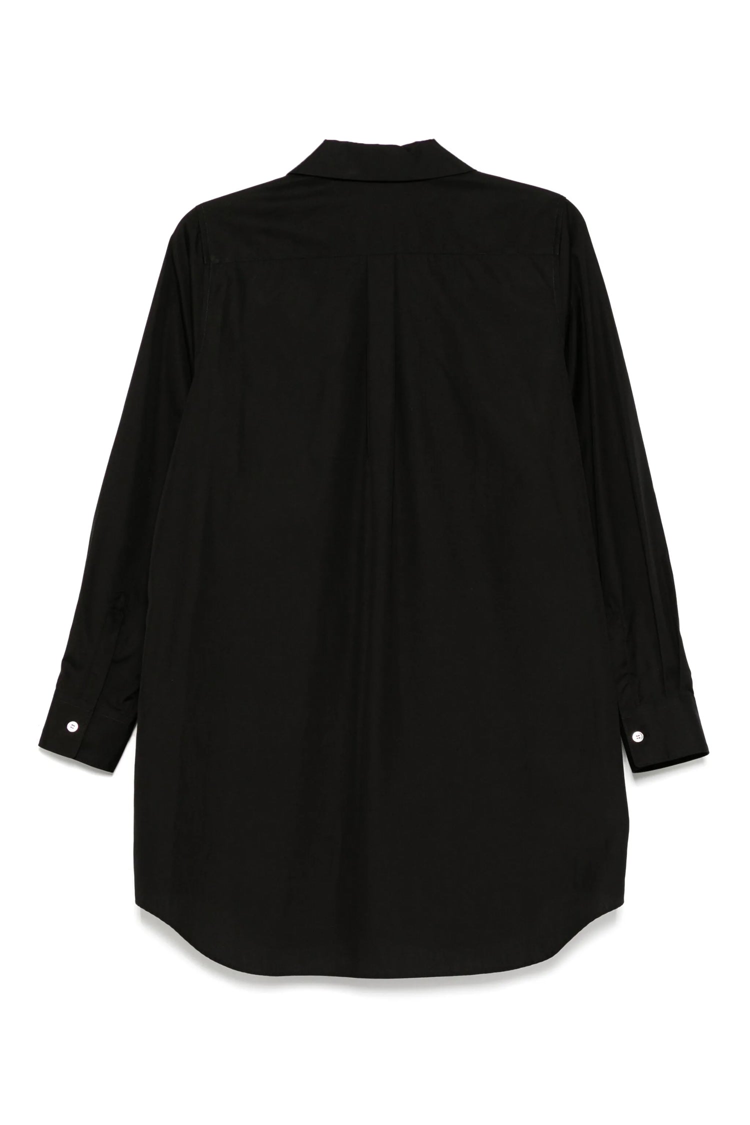 FRILL FRONT SHIRT IN BLACK,SS25