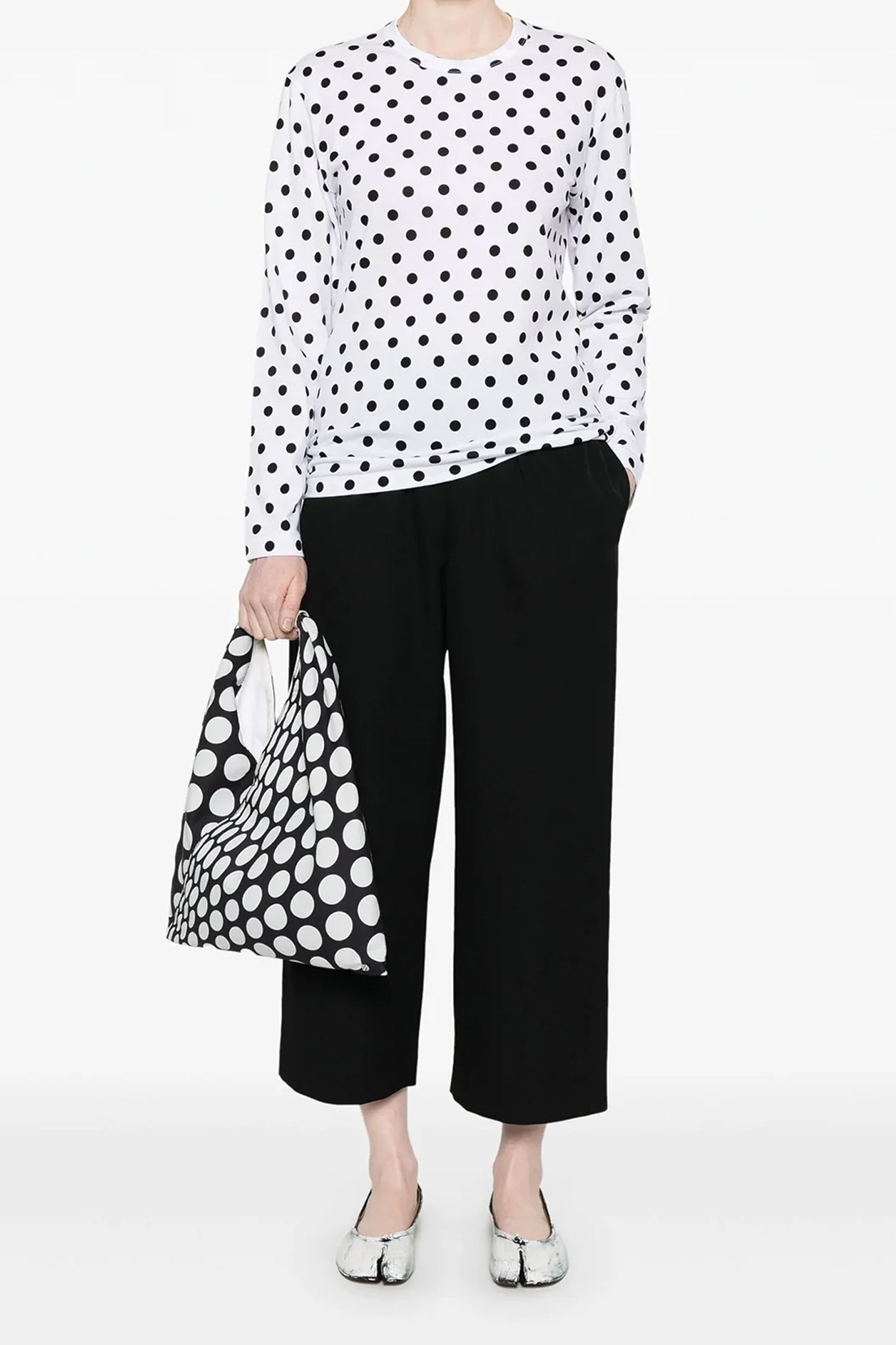 WIDE LEG WOOL PANTS IN BLACK, SS25