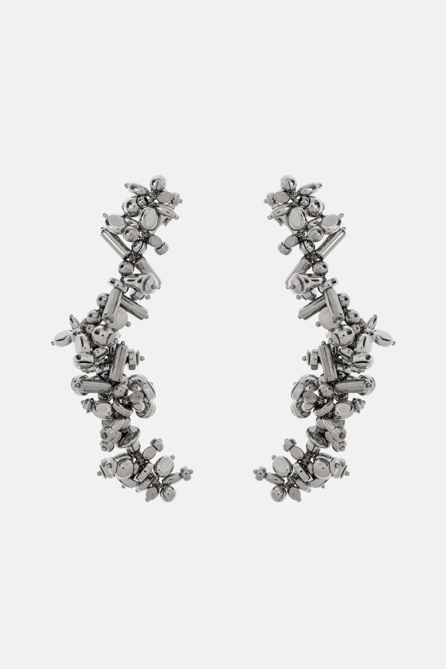 BEAD EMBELLISHED EARRINGS IN SILVER, SS25