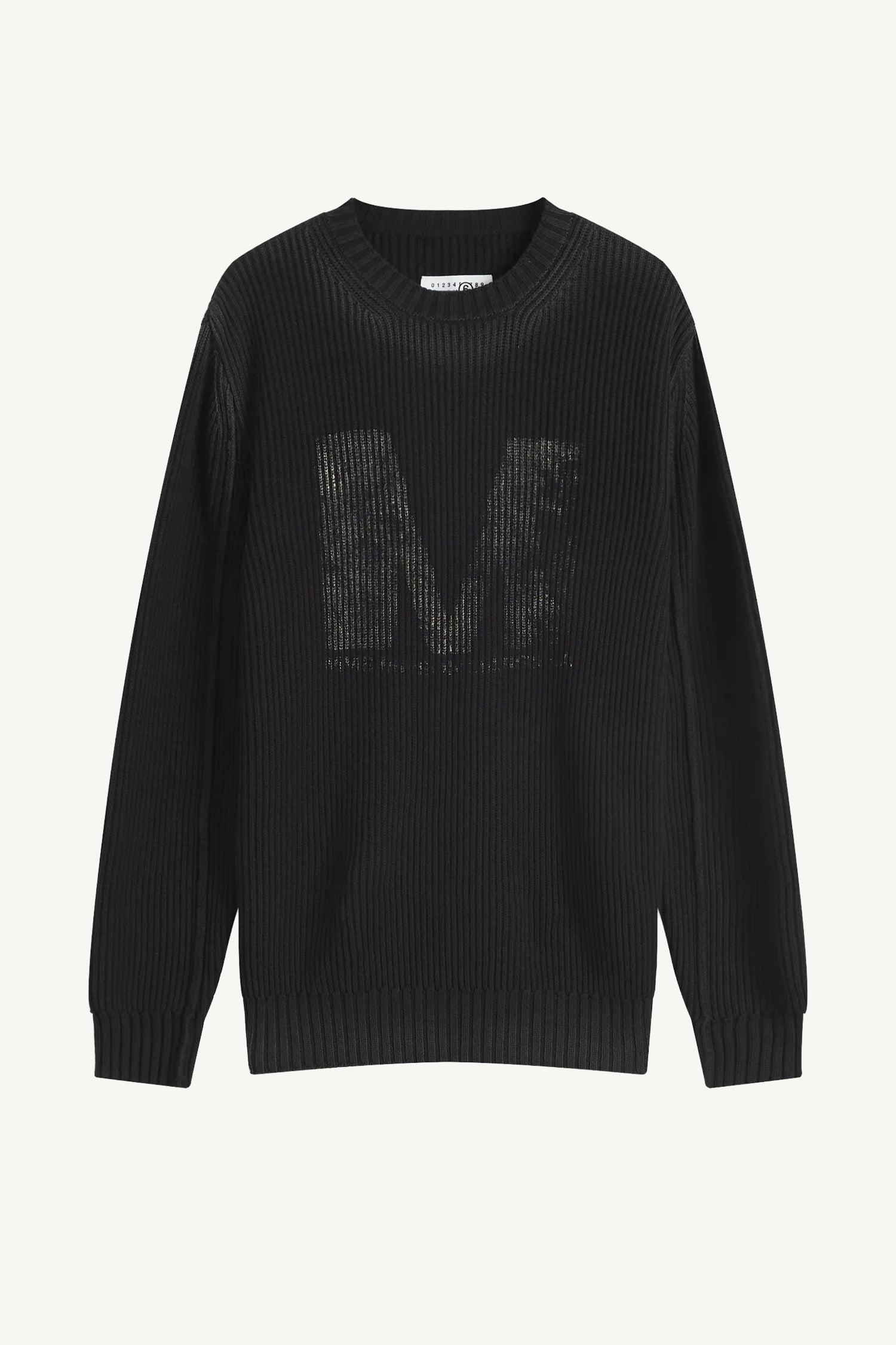 M LOGO KNIT JUMPER IN BLACK/BLACK, SS25
