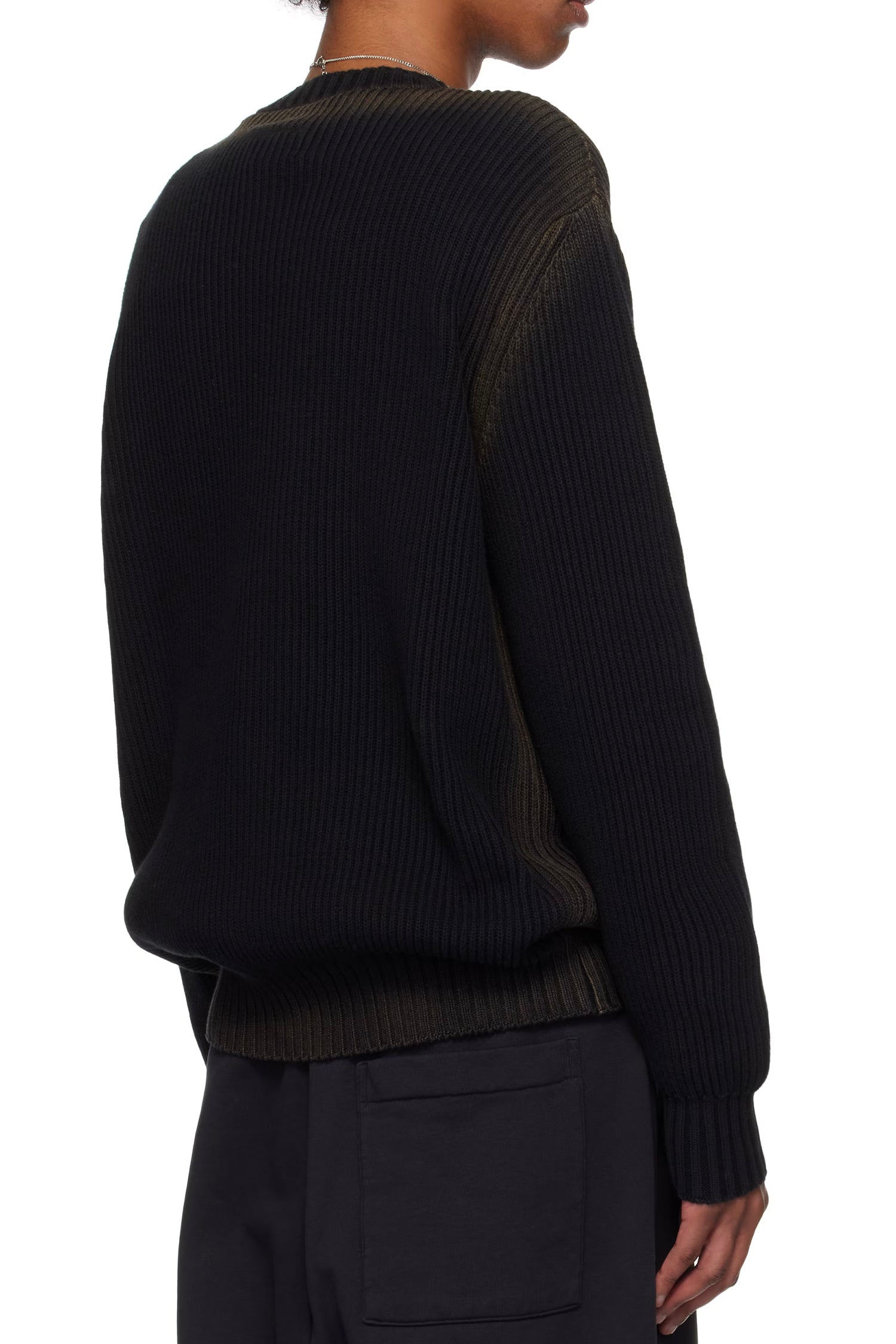 M LOGO KNIT JUMPER IN BLACK/BLACK, SS25