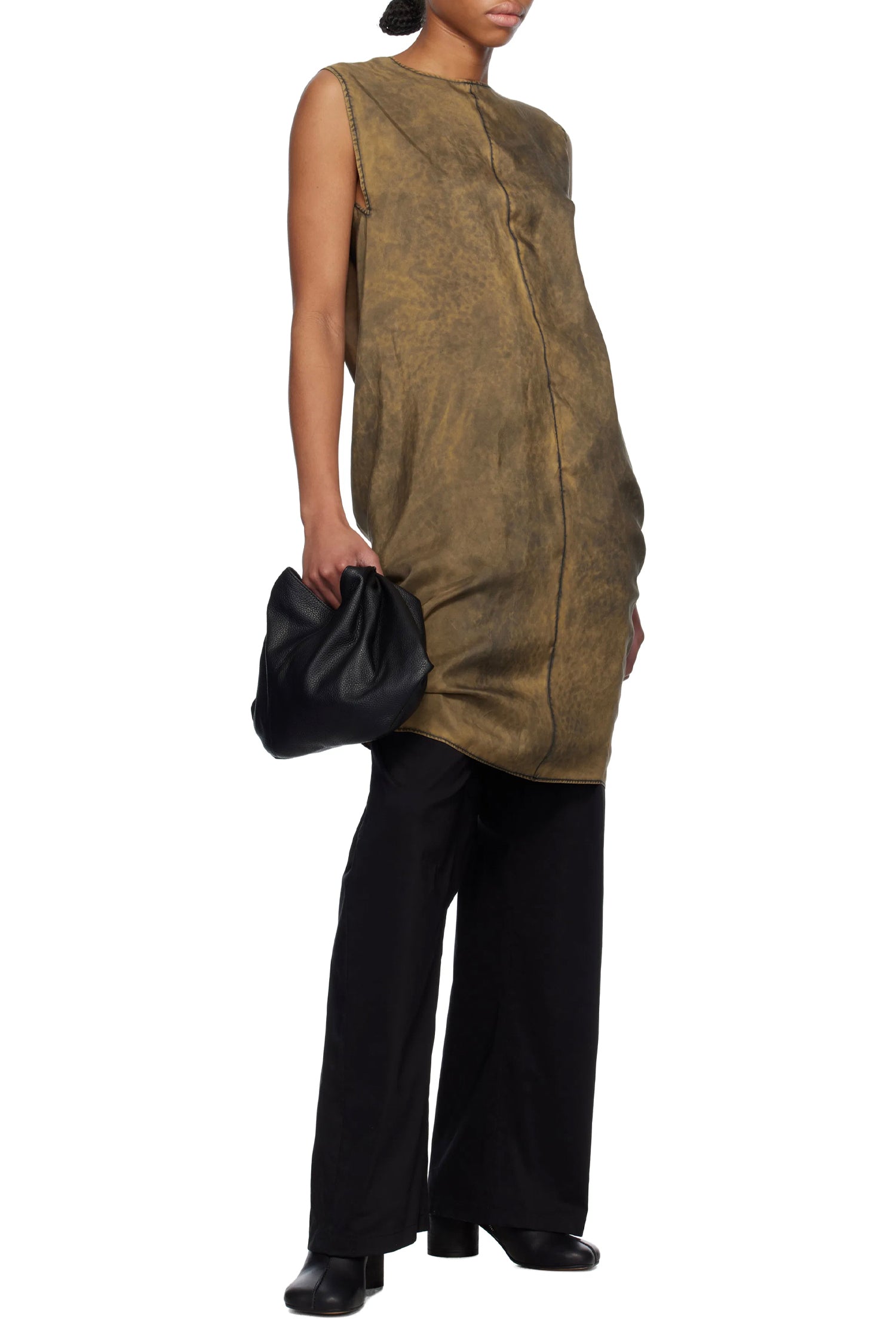 SILK MIDI DRESS IN KHAKI, SS25