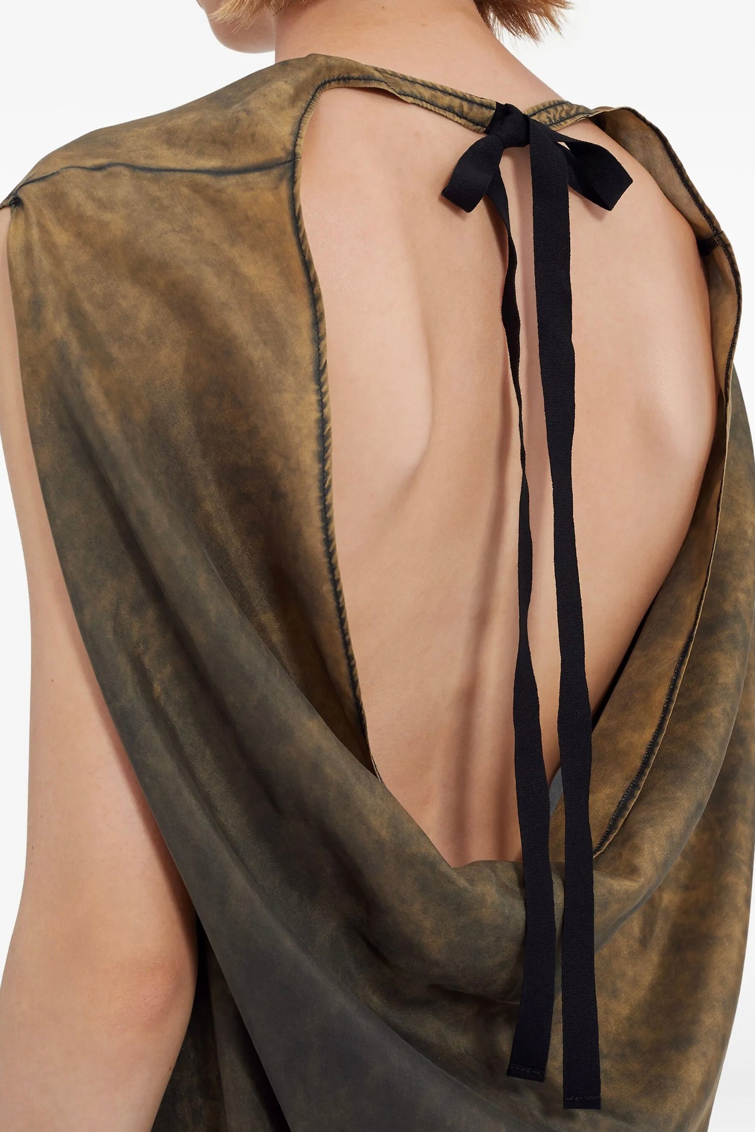 SILK MIDI DRESS IN KHAKI, SS25