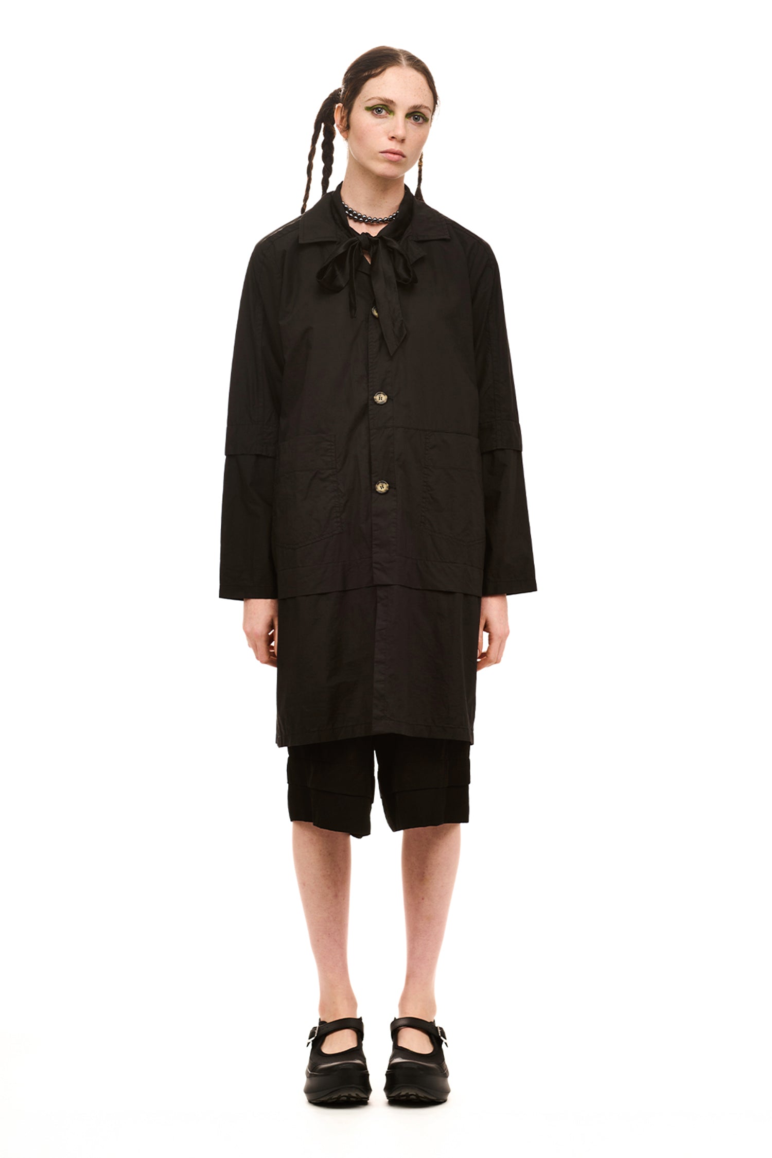 MANUSCRIPT COAT IN BLACK, SS26