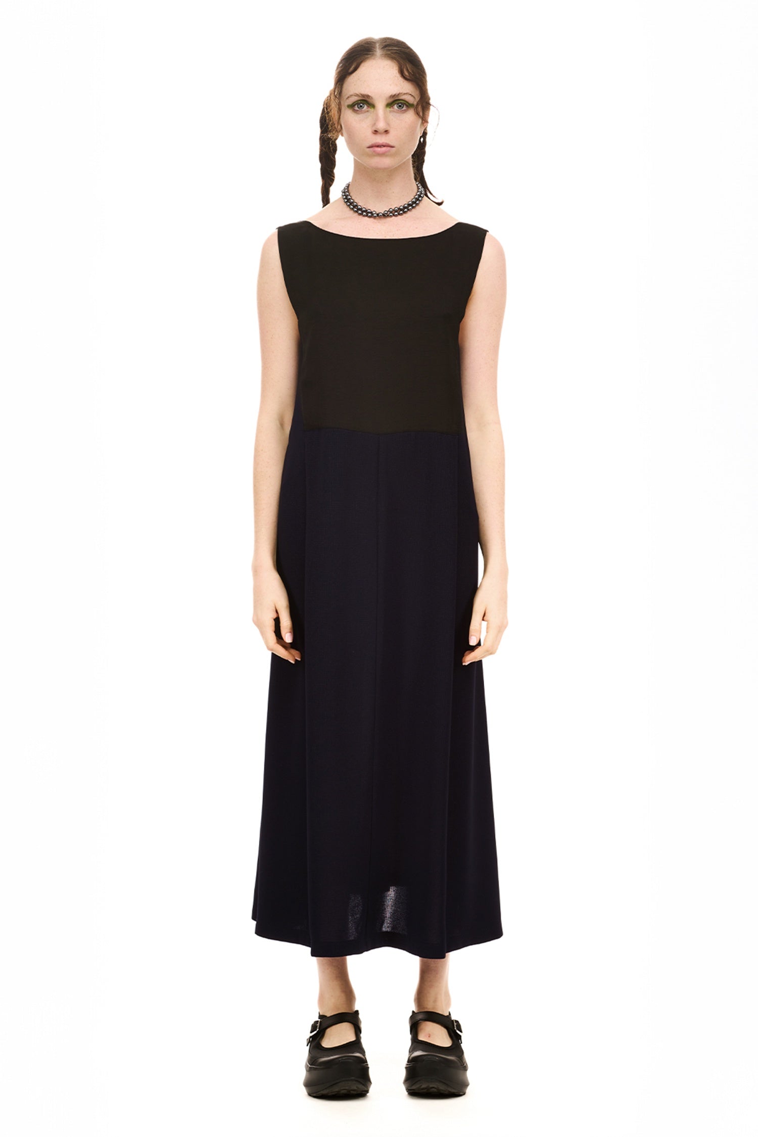 MYTH DRESS IN NAVY, SS26