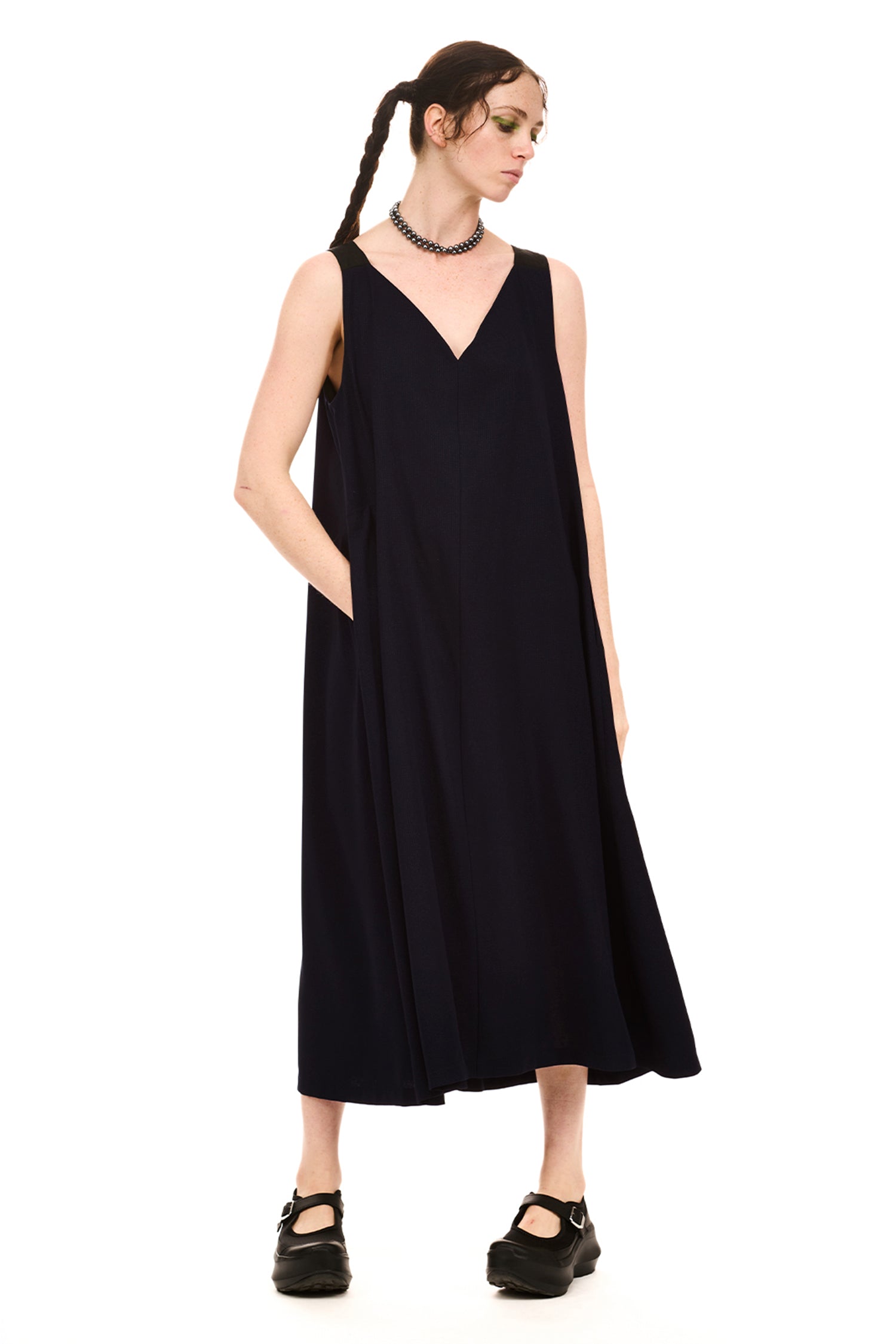 MYTH DRESS IN NAVY, SS26