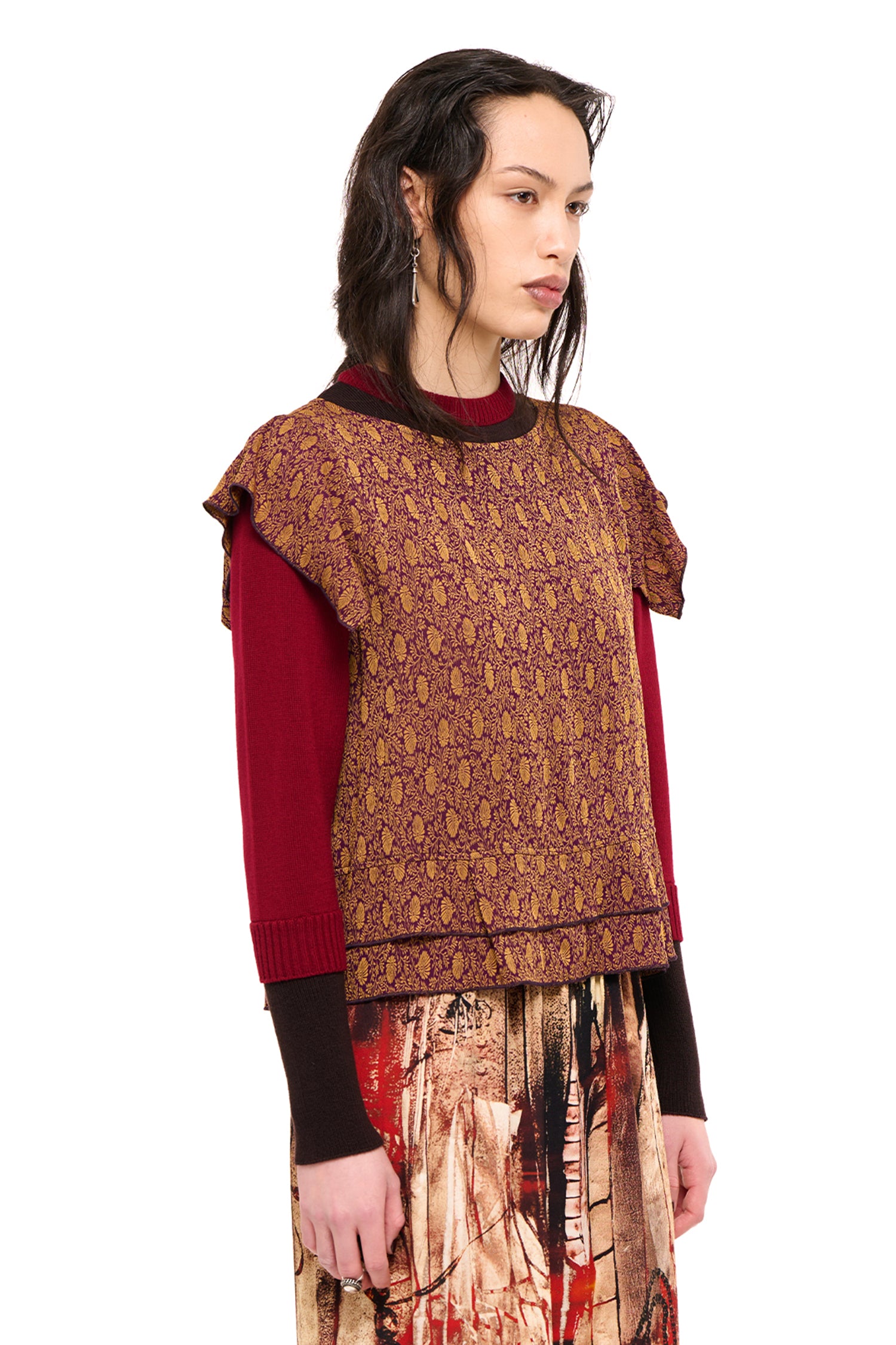 PARTY TOP IN GARNET, AW26