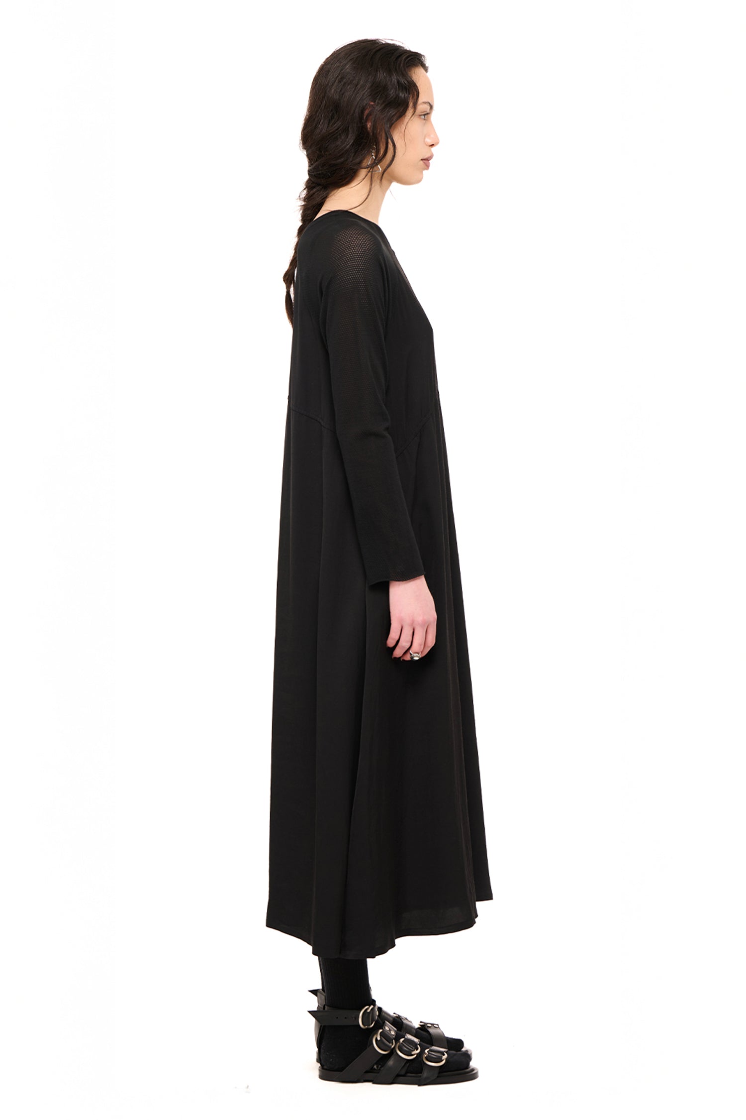UNMIXED SLIP DRESS IN BLACK, AW26