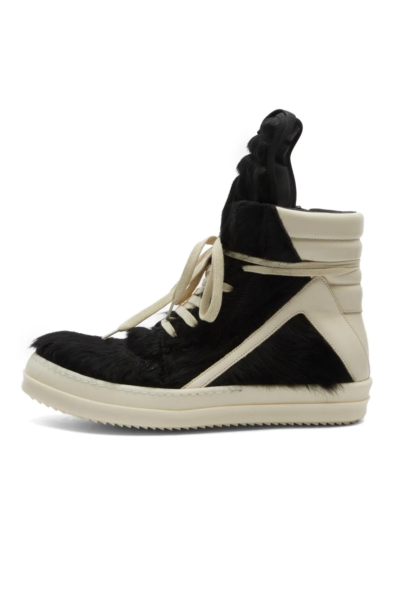 FUR LINED GEOBASKETS IN BLACK/MILK/MILK, SS24