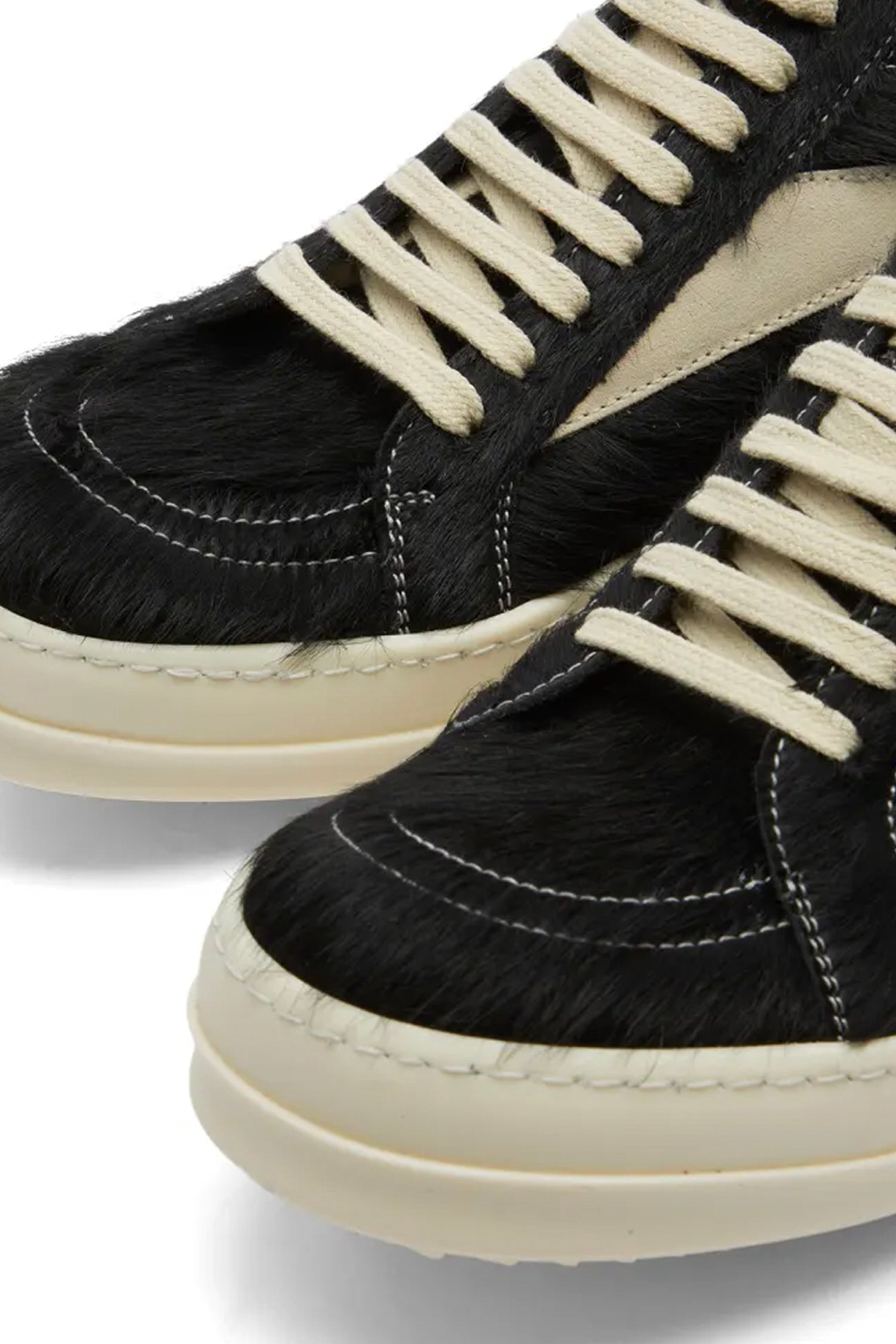 FUR LINED LIDO VINTAGE LOW-TOP SNEAKERS IN BLACK/BLACK/MILK, SS24