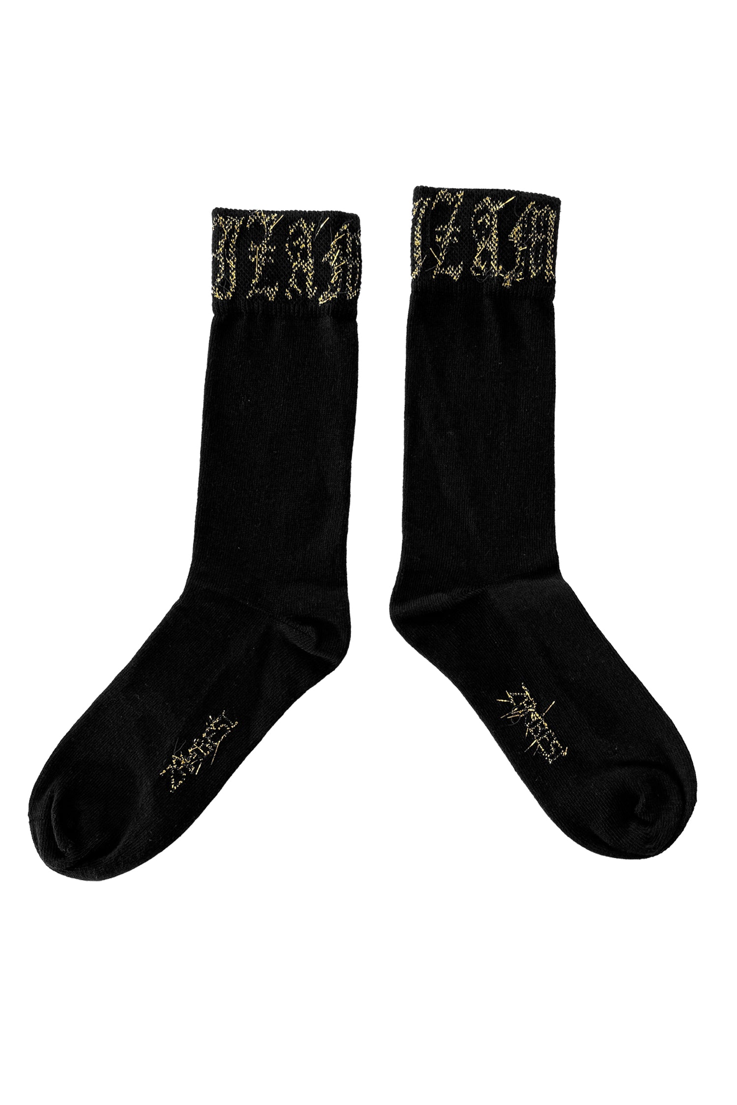 TINSEL GOTHIC SOX IN BLACK/GOLD