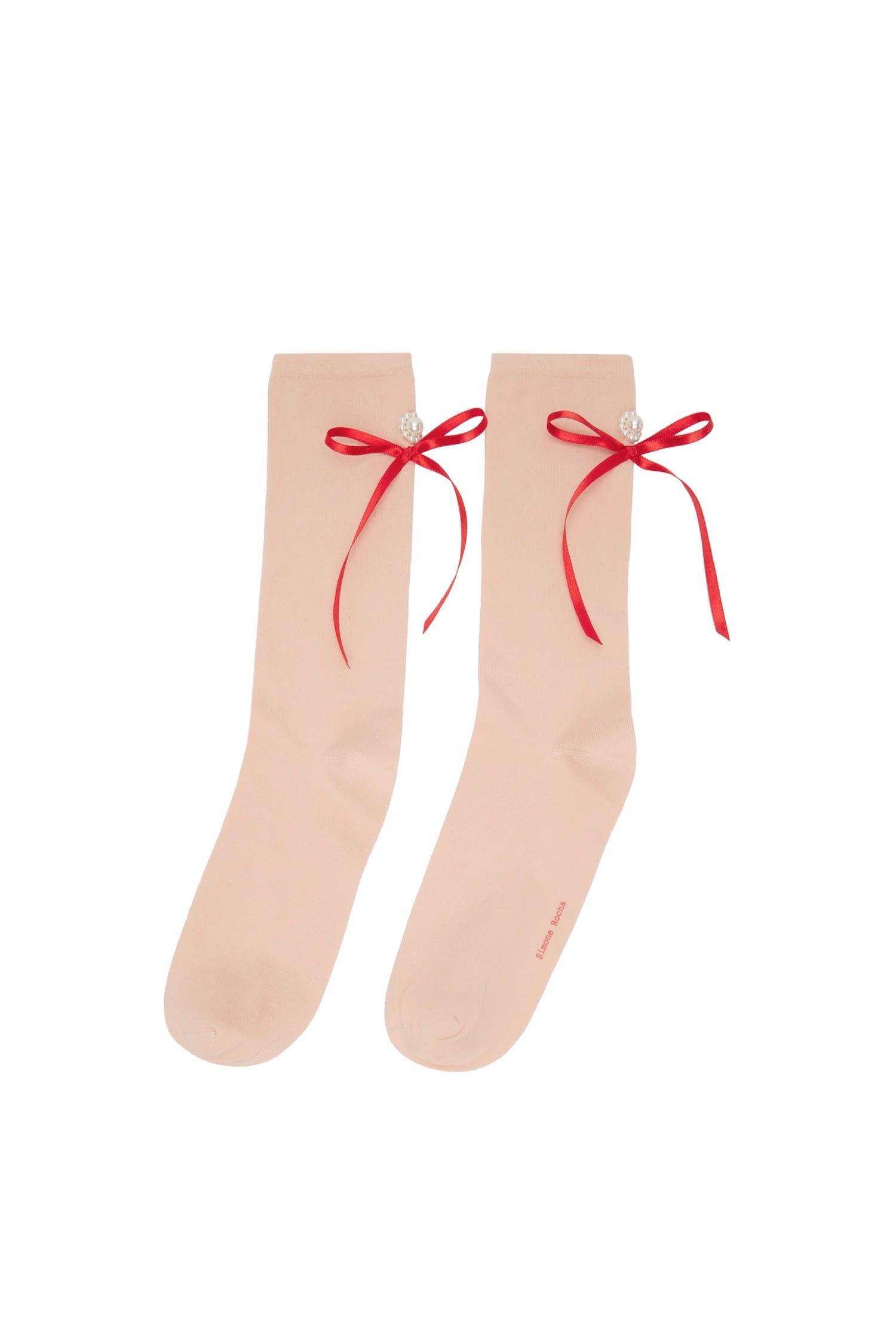 BOW PEARL SOCKS IN ROSE/RED/PEARL, AW23