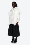 POINTED COLLAR SHIRT WITH TRIM IN WHITE/WHITE, AW23
