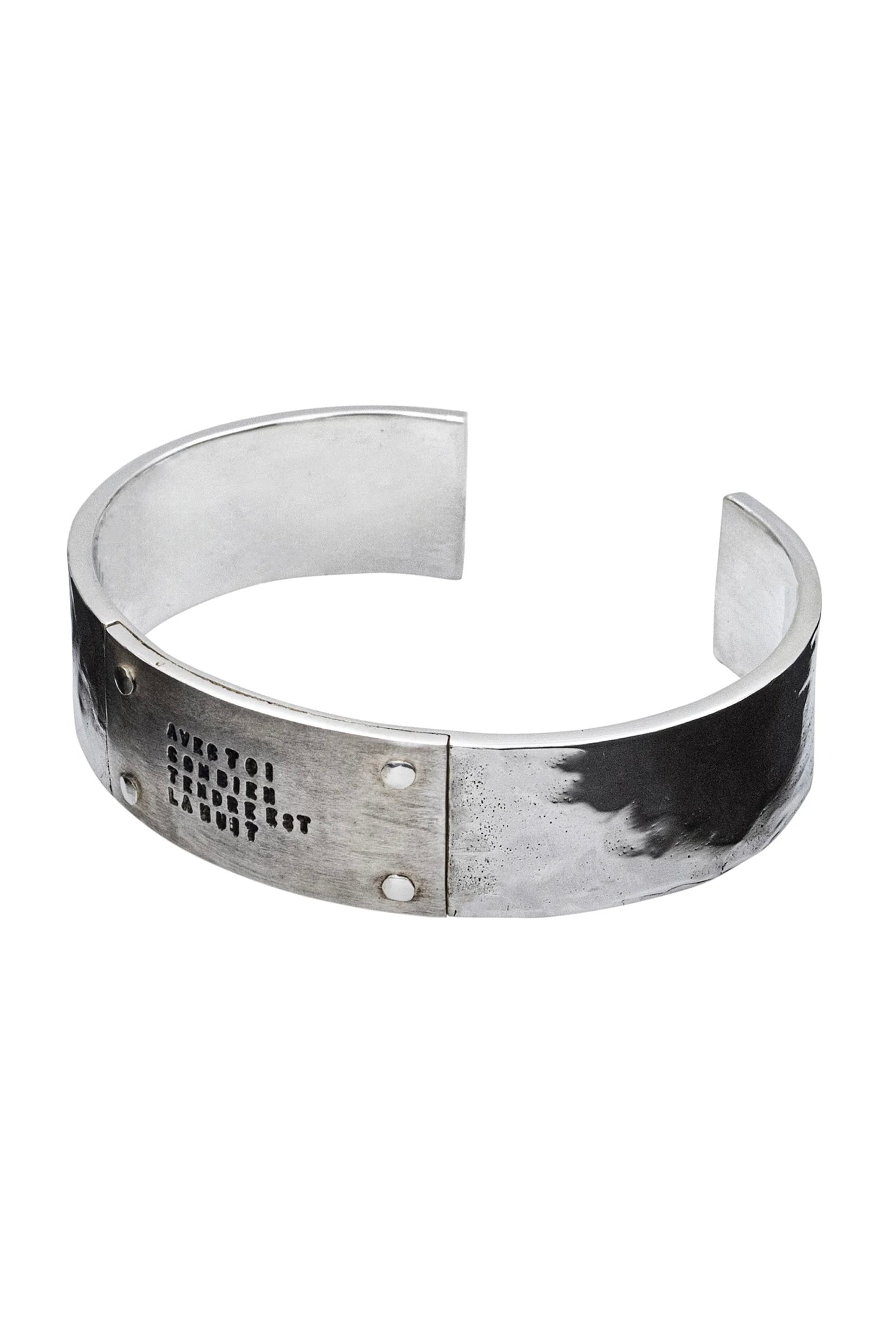 BRACELET 4 RIVETS "LA NUIT" ARGENT