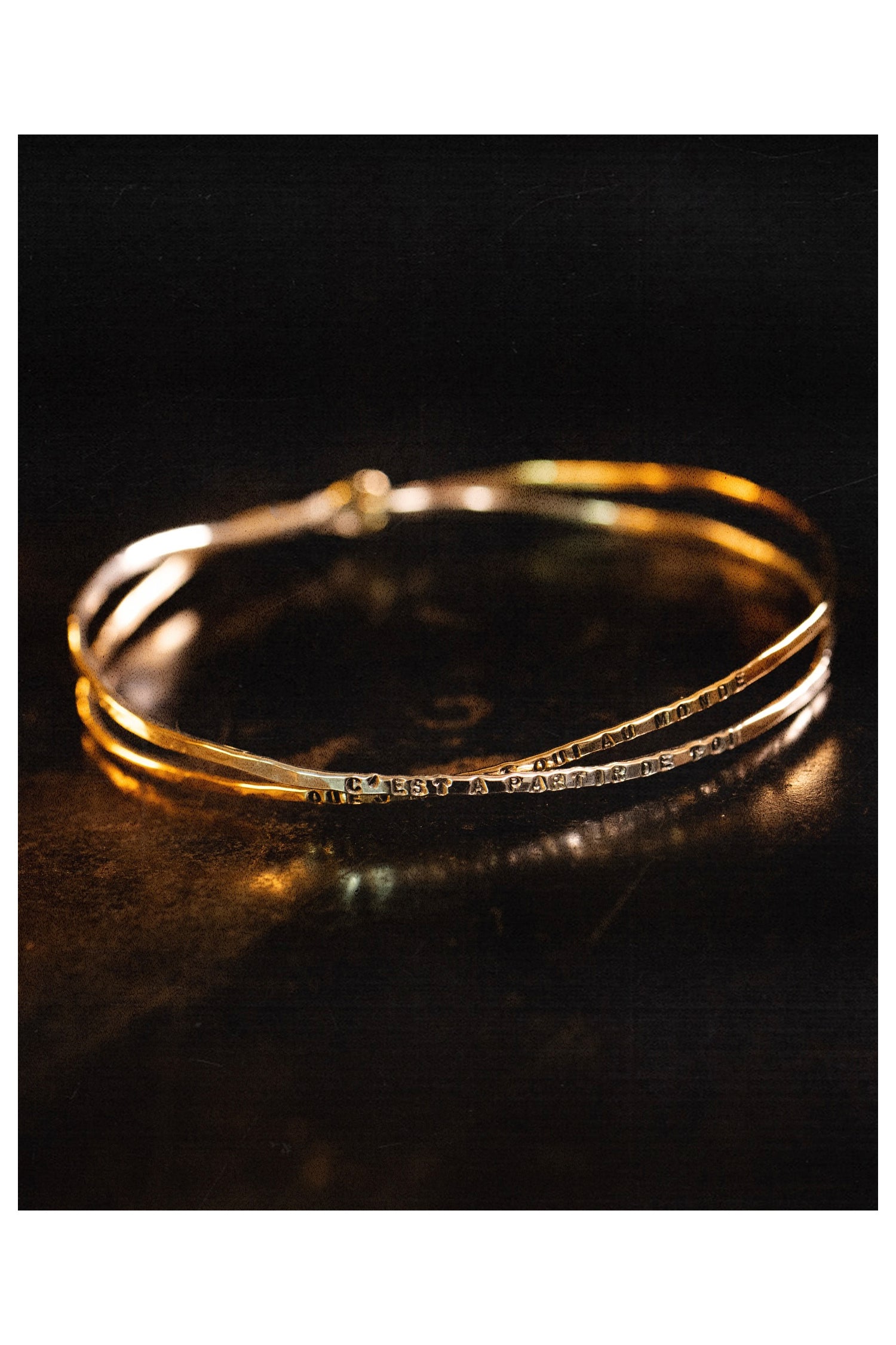 BRACELET ELUARD CROISE ARGENT & GOLD