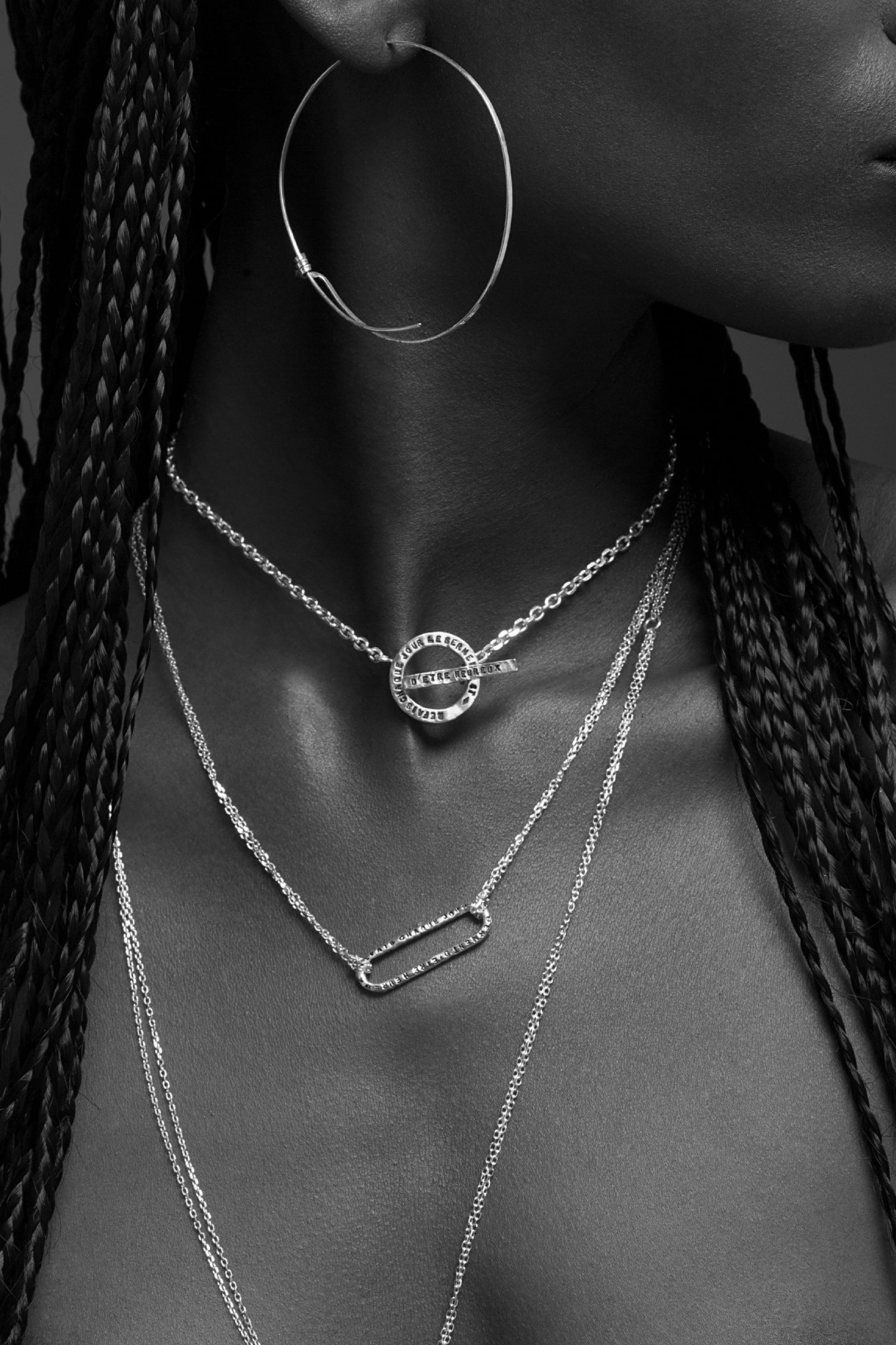 COLLIER LARGE À BASCULE ARGENT