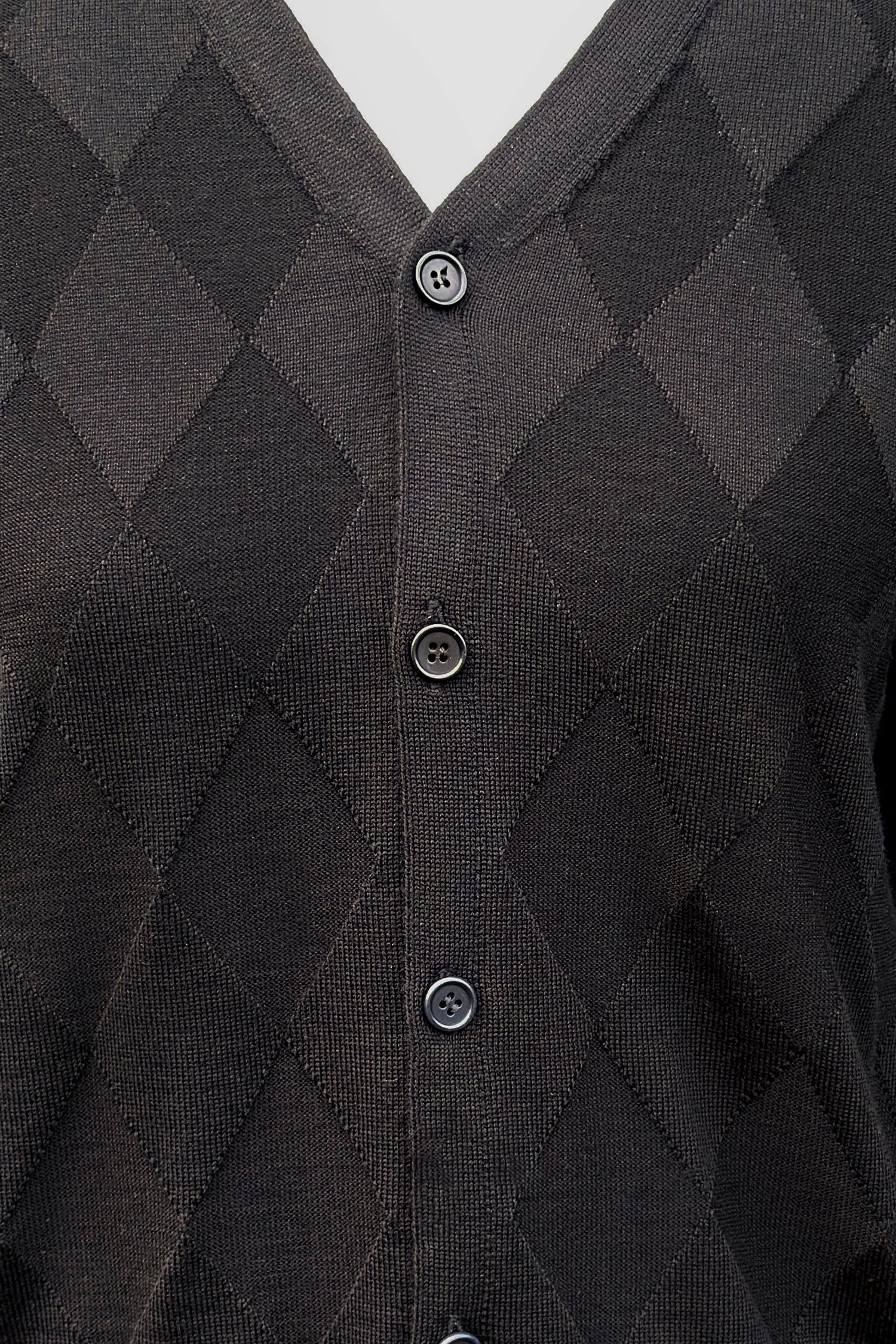 DIAMOND MERINO CARDI IN BLACK, AW26