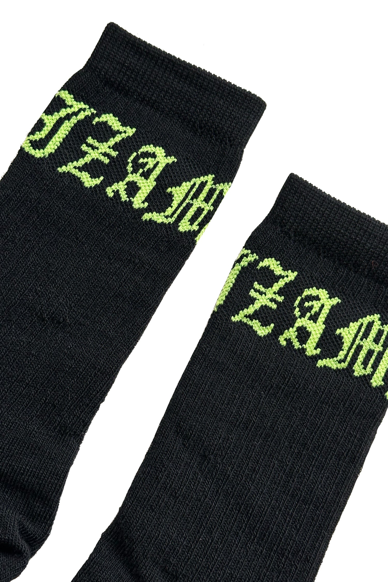 MERINO GOTHIC SOX IN NEON ON BLACK