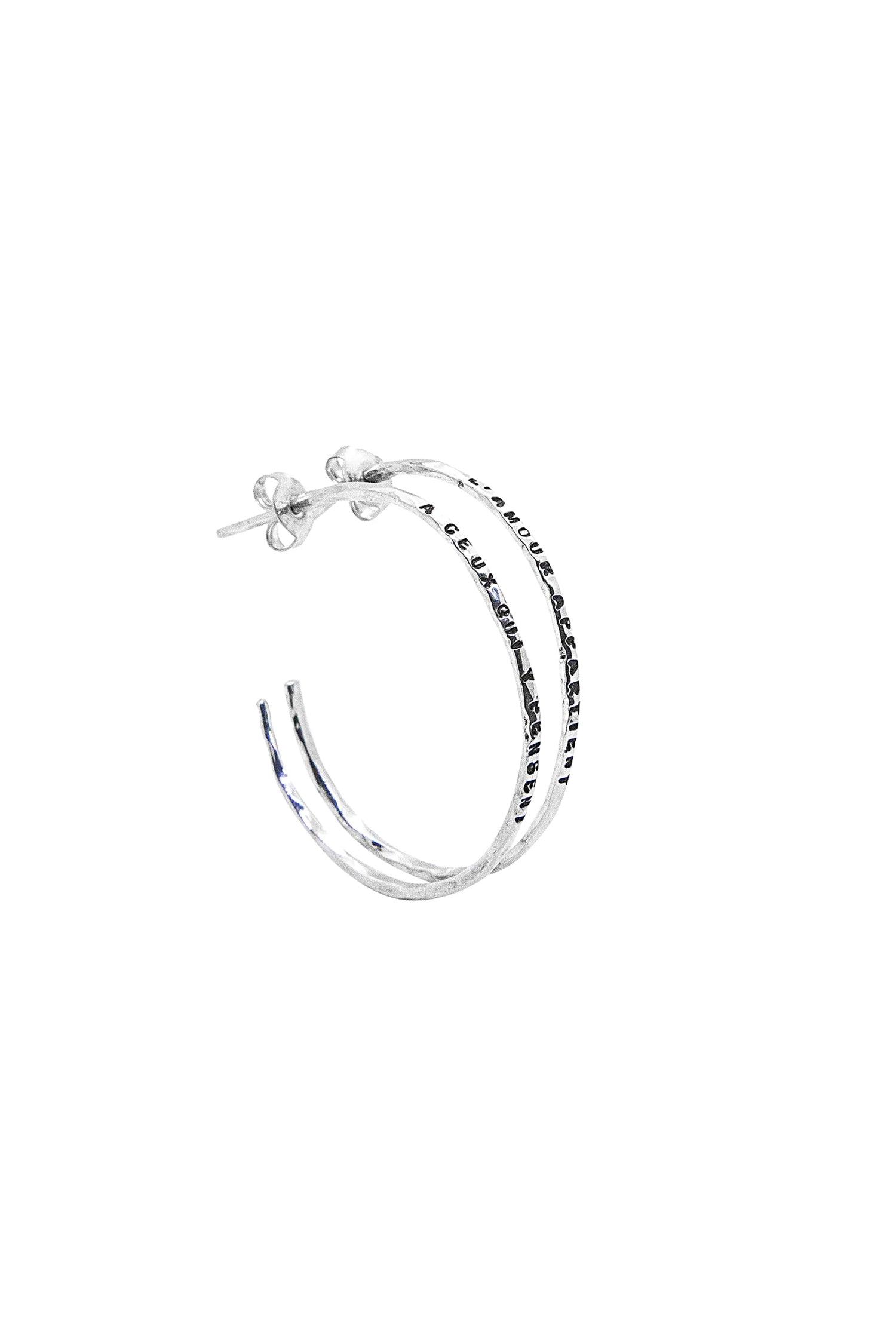 BOUCLES D'OREILLE PENSEES ARGENT