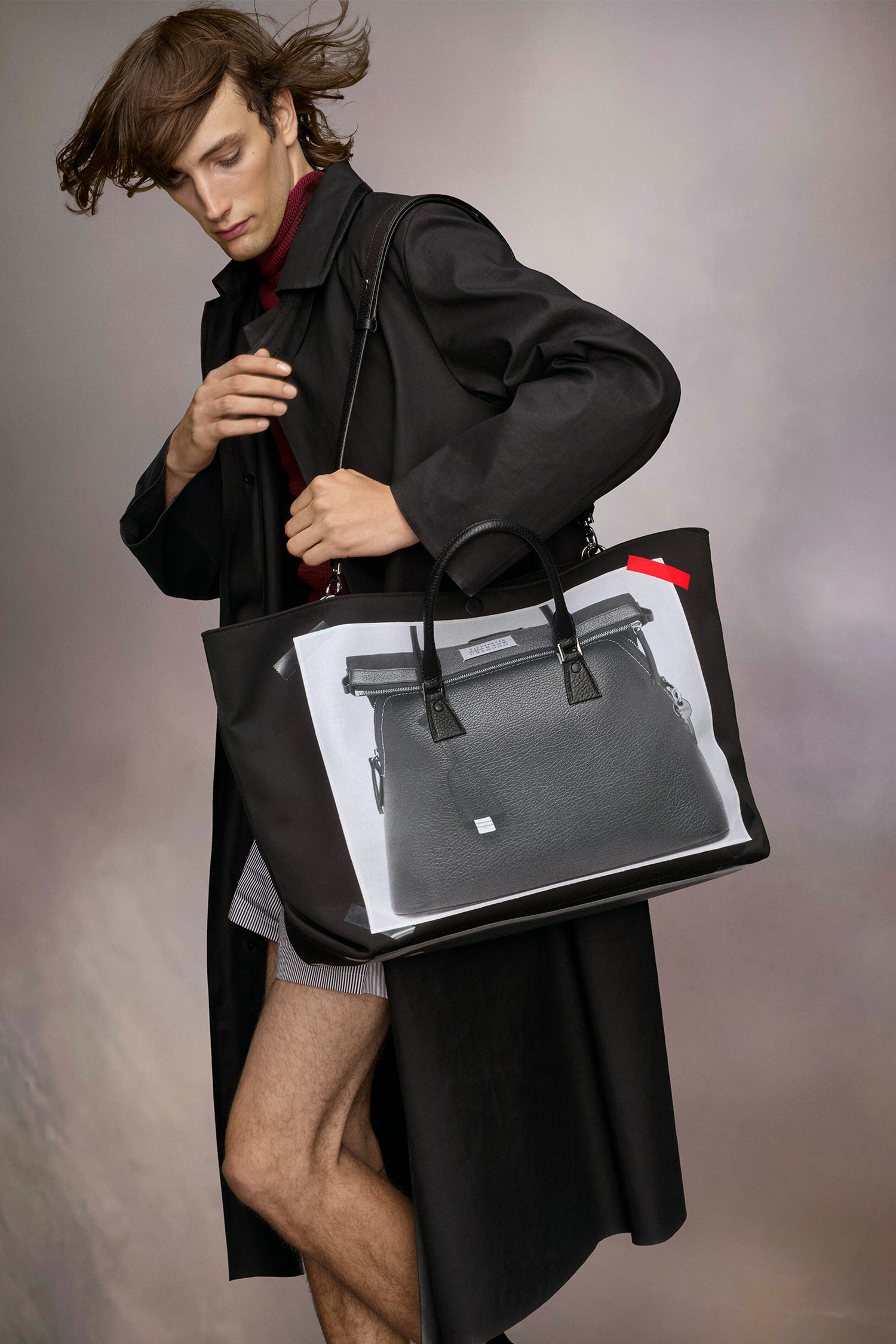 TROMPE L'OEIL 5AC MEDIUM BAG IN BLACK, SS24