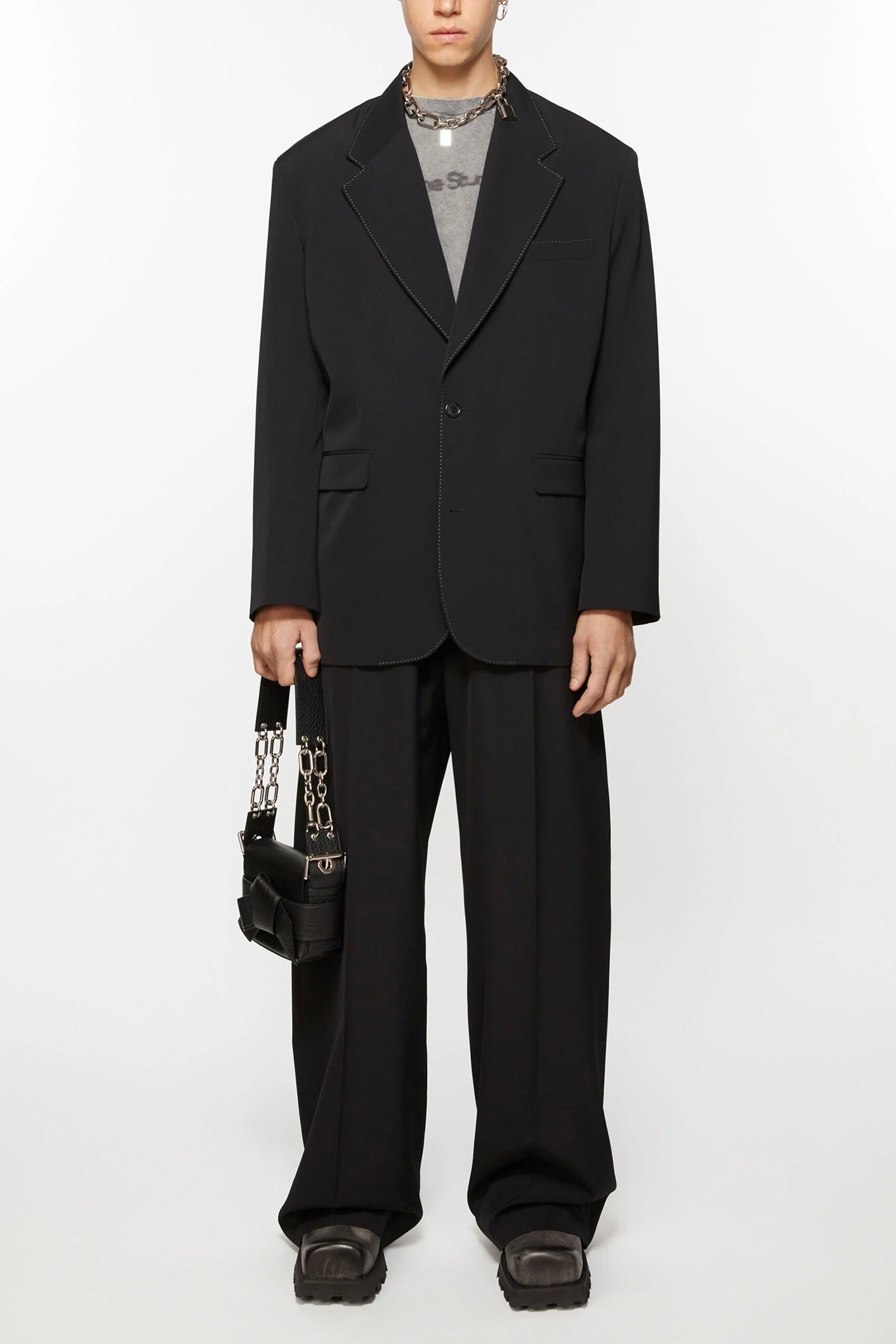 SINGLE-BREASTED SUIT JACKET IN BLACK, FW24