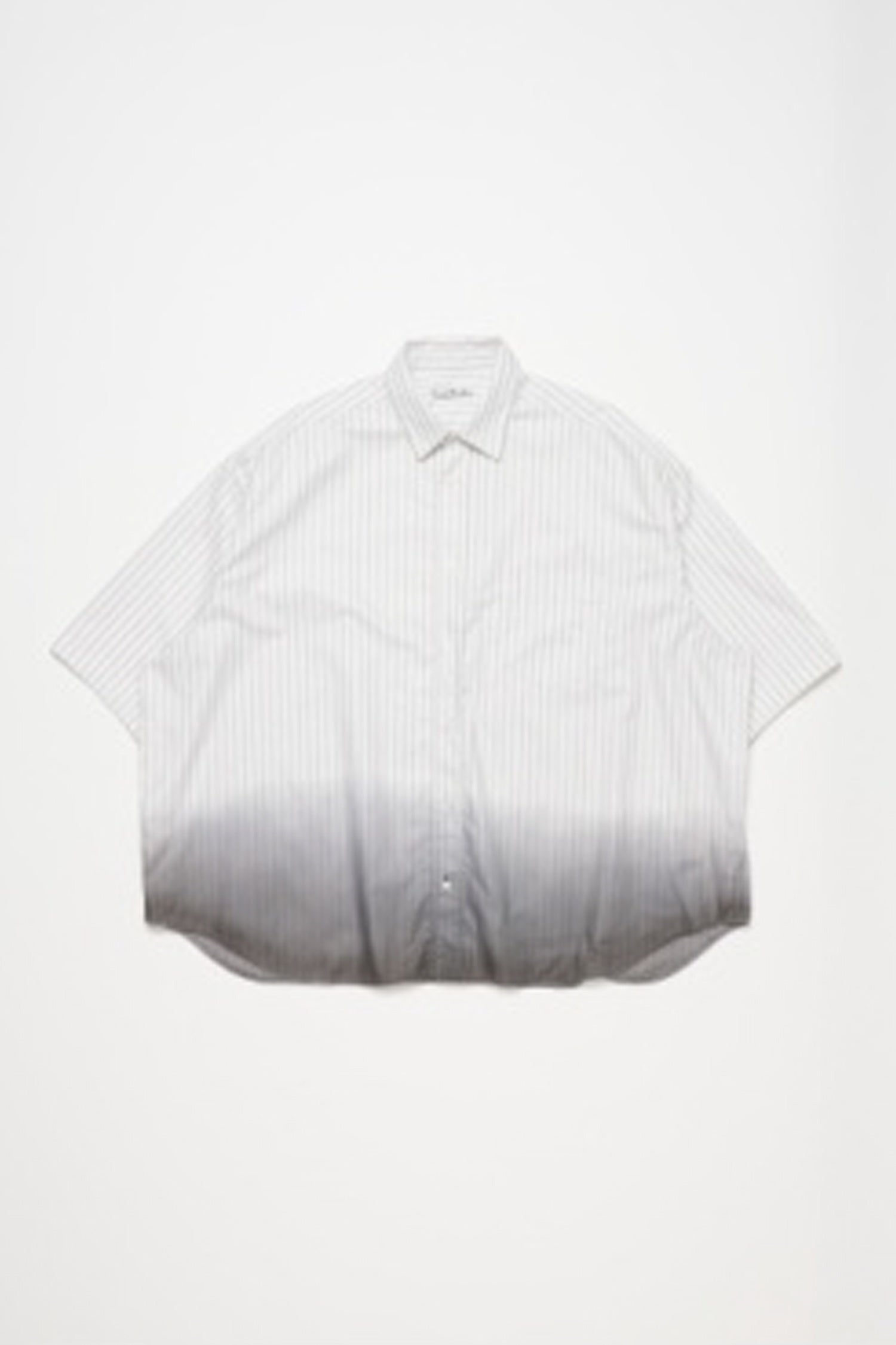ACNE STUDIOS DIP-DYED BUTTON-UP SHIRT IN WHITE/BROWN, SS26