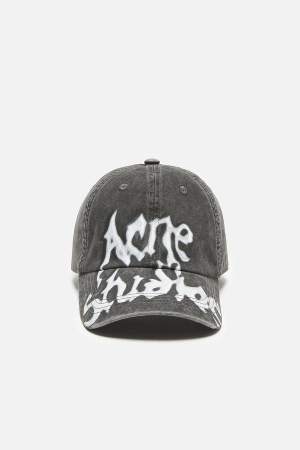 ACNE STUDIOS GOTHIC LOGO CAP IN FADED BLACK, SS26 - Zambesi Store