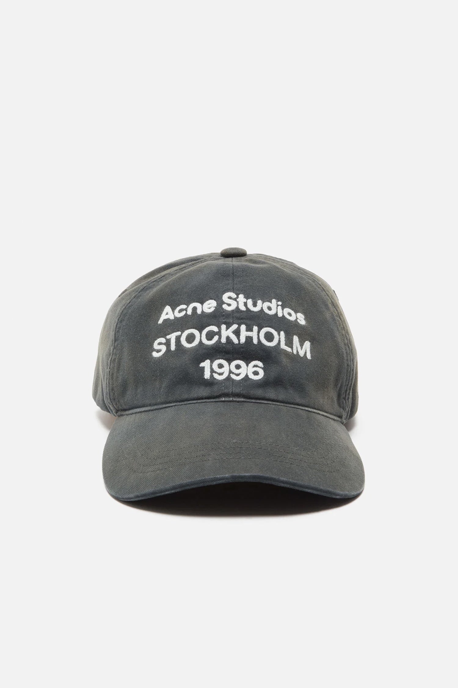 ACNE STUDIOS LOGO CAP IN FADED BLACK, SS26