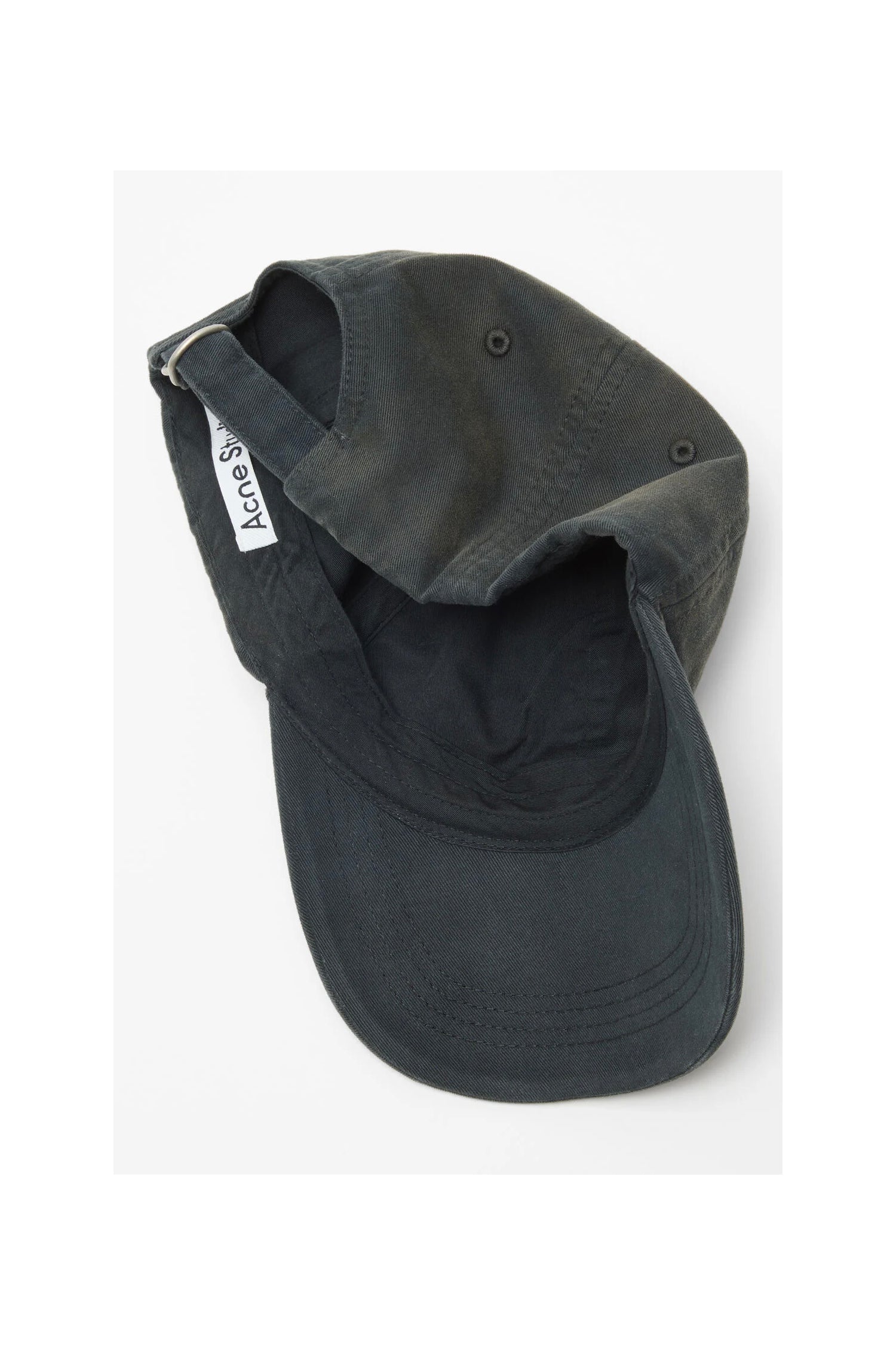 ACNE STUDIOS LOGO CAP IN FADED BLACK, SS26